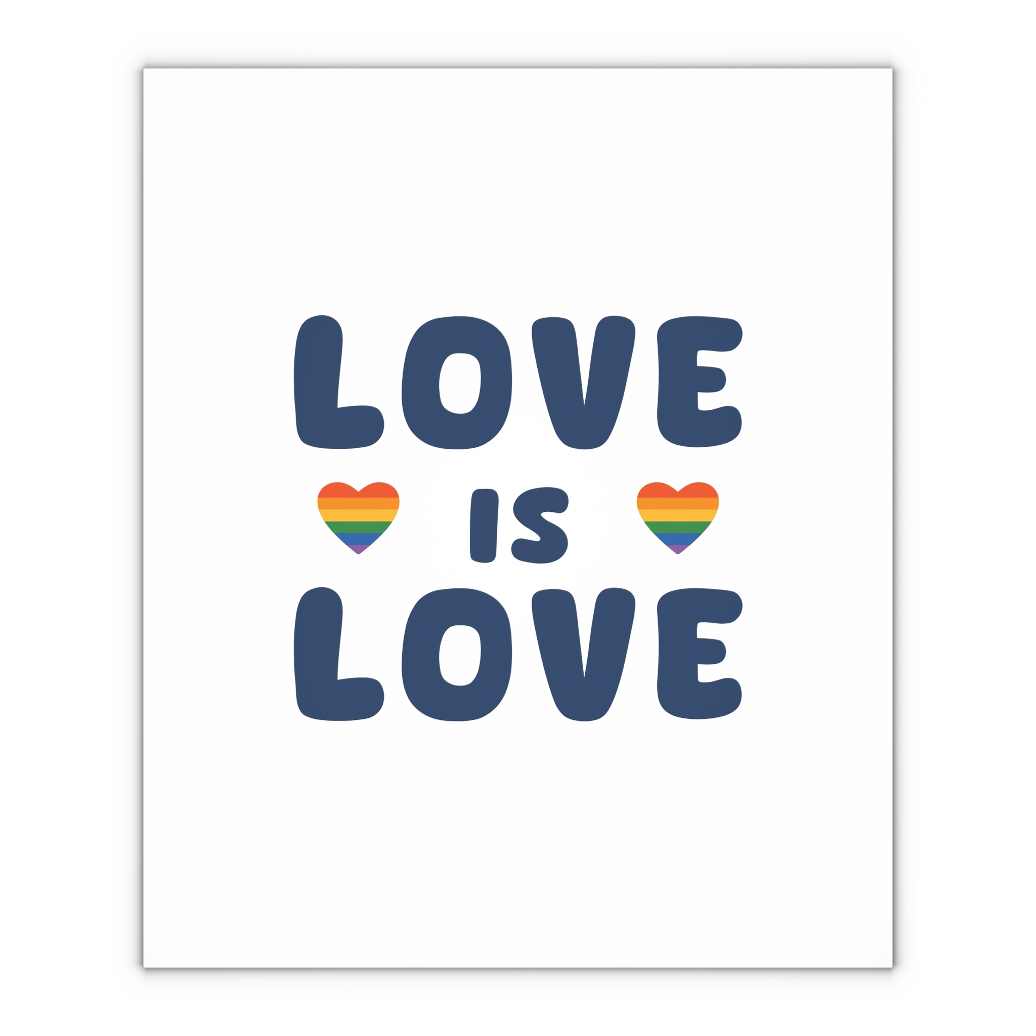 Vector Illustration With Text Love Is Love With Rainbow Heart Symbols Representing Lgbtq Gay Pride Gift Wrapping Paper Sheets 1pc - Image 4