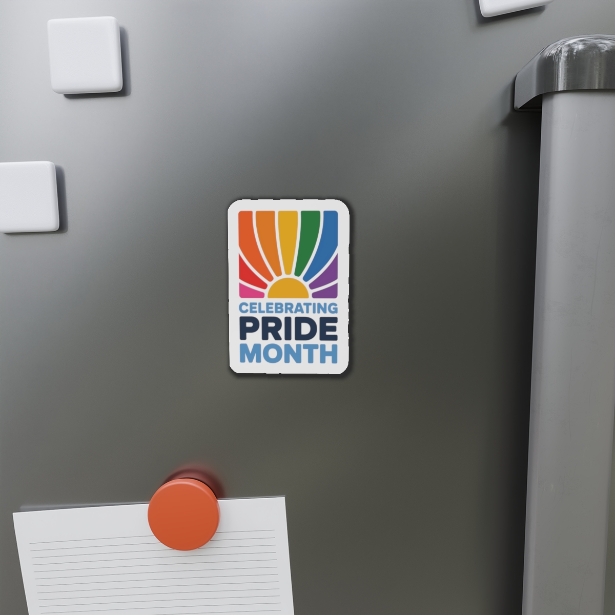 Celebrating Pride Month Colorful Graphic Design Die Cut Magnets - Image 8