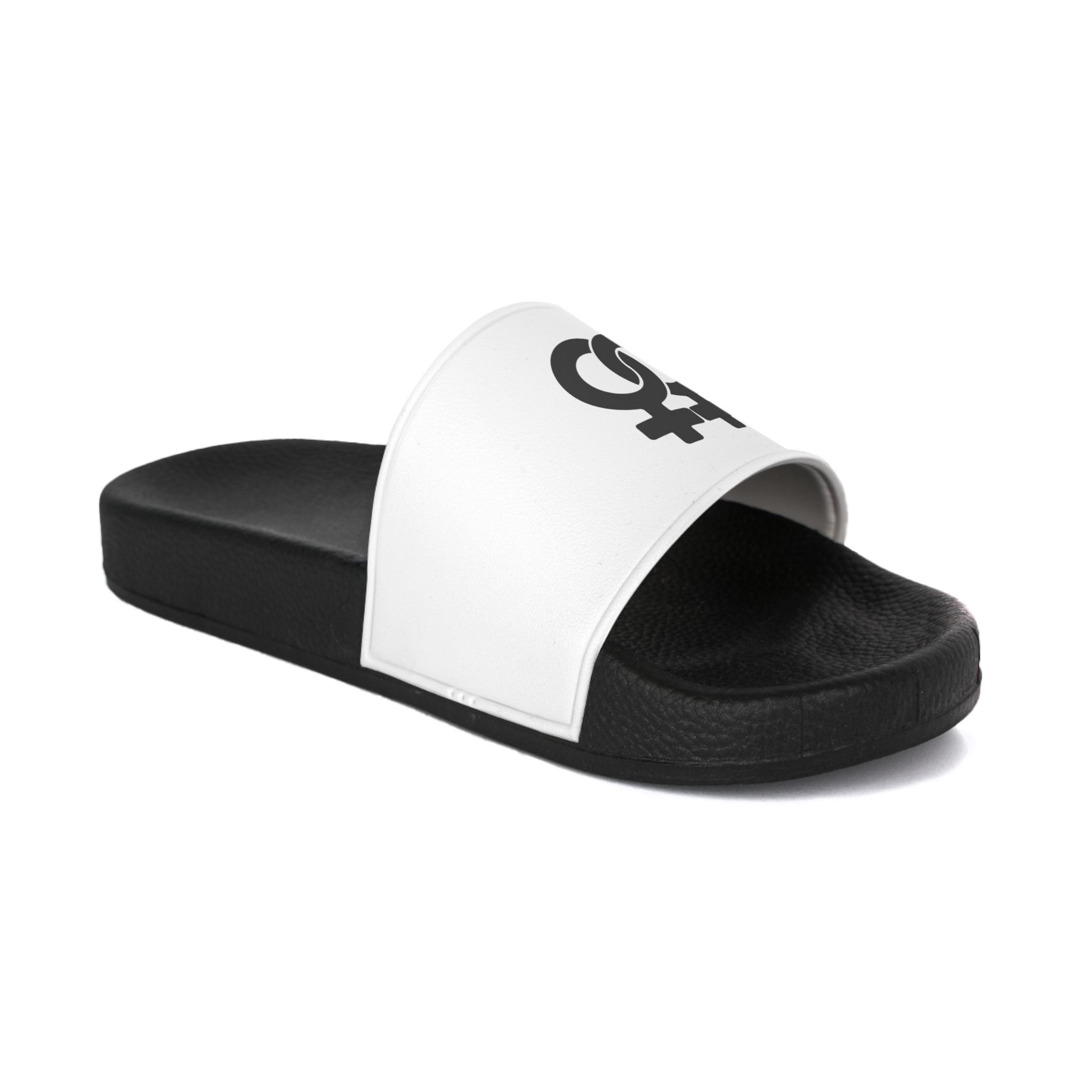 Silhouette Female Homosexual Venus Symbol Gender Pictogram Vector Illustration Mens Slide Sandals - Image 2