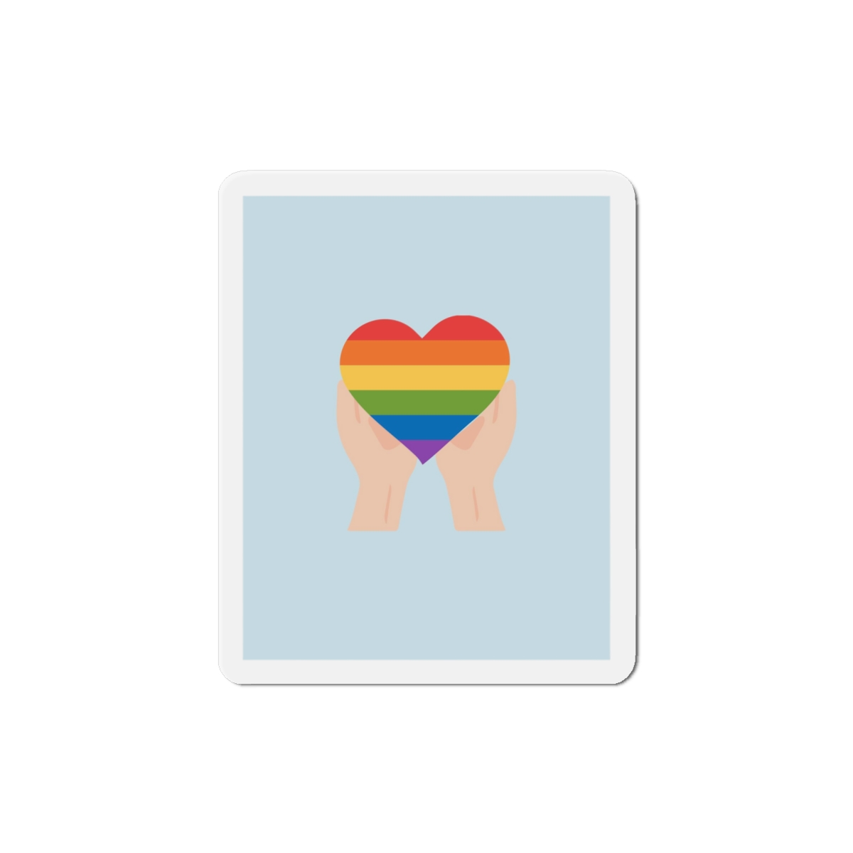 Pride Lgbt Card Support Love Poster That Says Rainbow Heart It Die Cut Magnets - Image 10