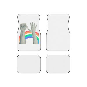 Trendy Collage With Hand Gestures Cutout Shapes Symbol Win Like Punk Grunge Halftone Retro Banner Poster Design Concept Protest Confrontation Pride Lgbt Month Vector Illustration Car Mats Set Of 4