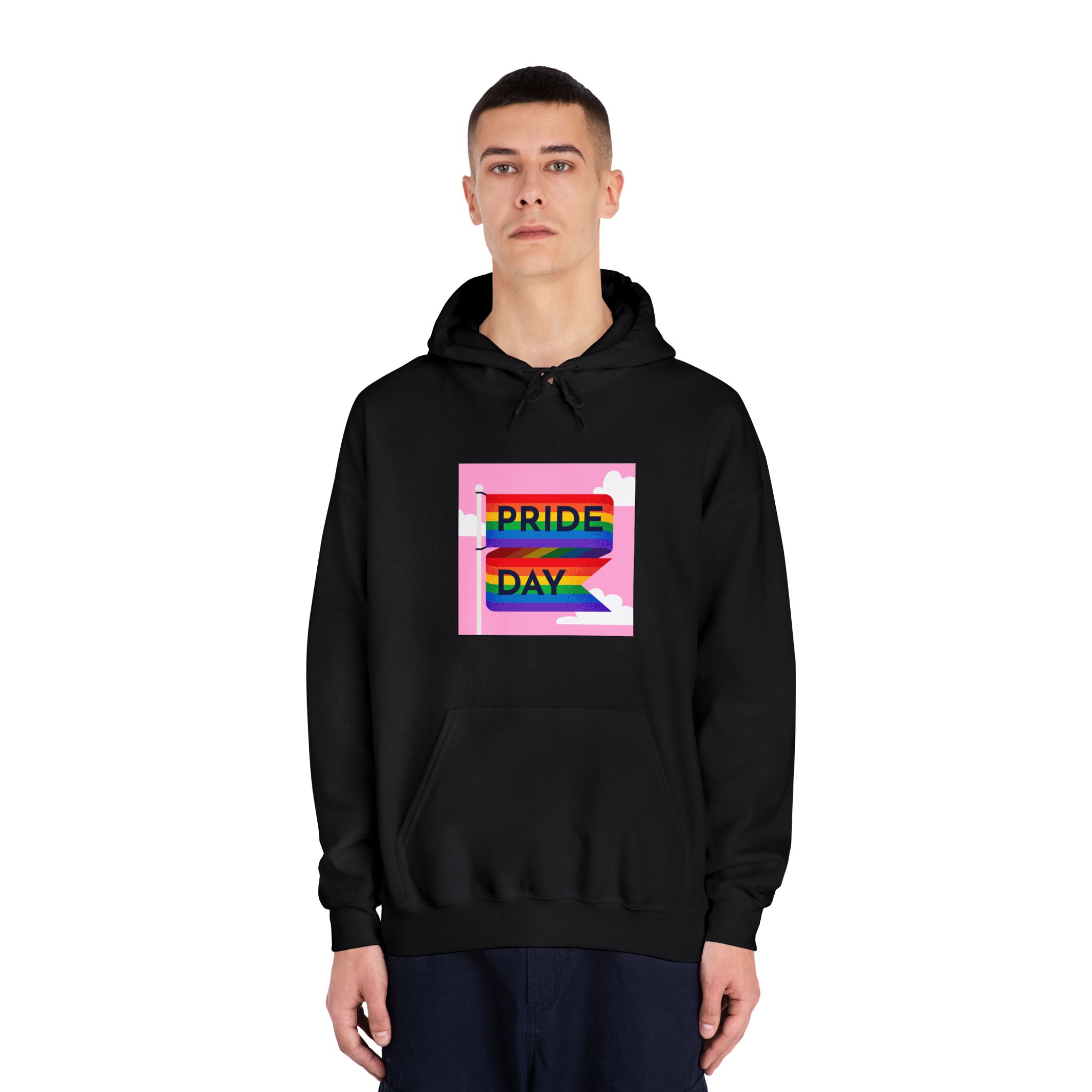 Pride Day Flag Illustration Unisex Dryblend Hooded Sweatshirt - Image 11
