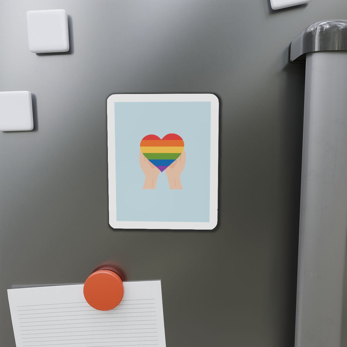 Pride Lgbt Card Support Love Poster That Says Rainbow Heart It Die Cut Magnets - Image 11