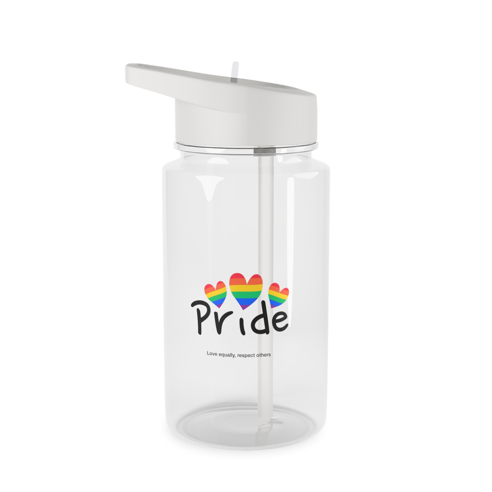 Love Letter Pride Rainbow Lettering Text Writing Pattern Freedom Love Heart Homo Colors Flag Parade(2) Tritan Water Bottle