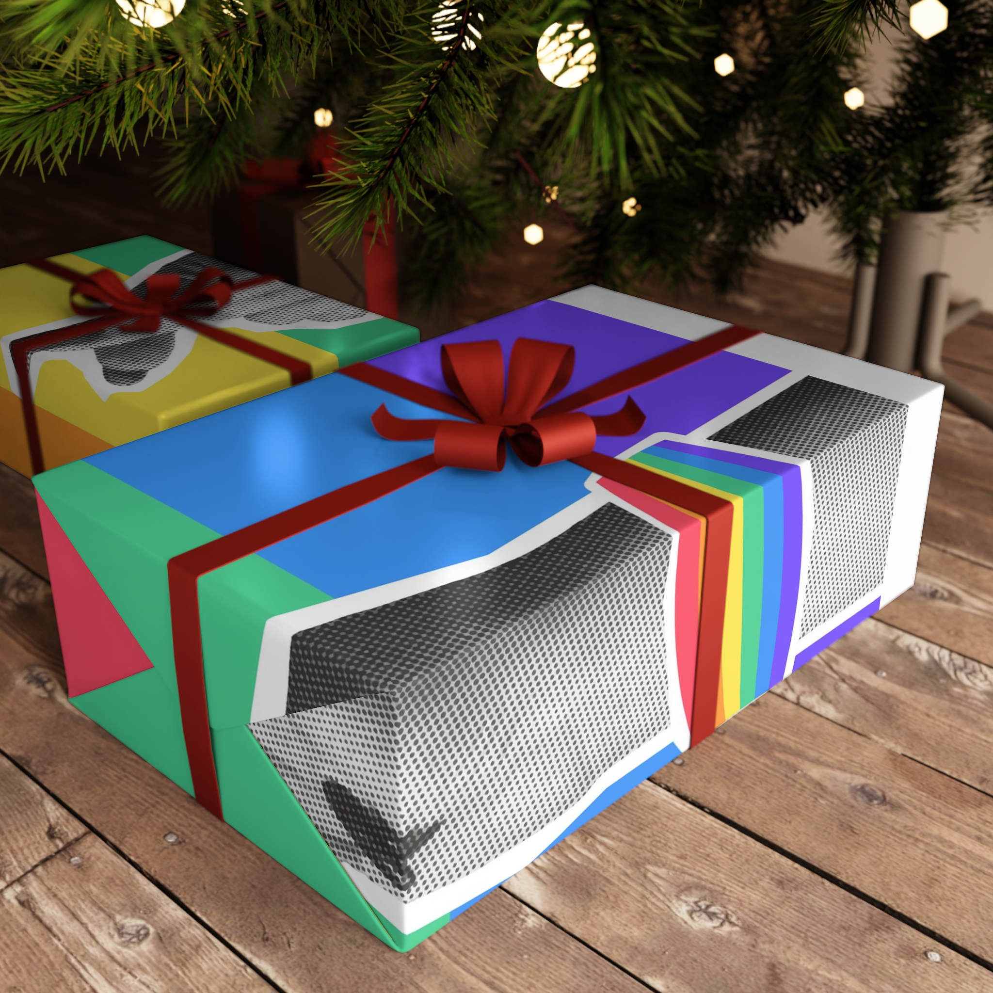 Lgbtq Trendy Retro Collage Halftone Hands Gift Wrapping Paper Sheets 1pc - Image 3