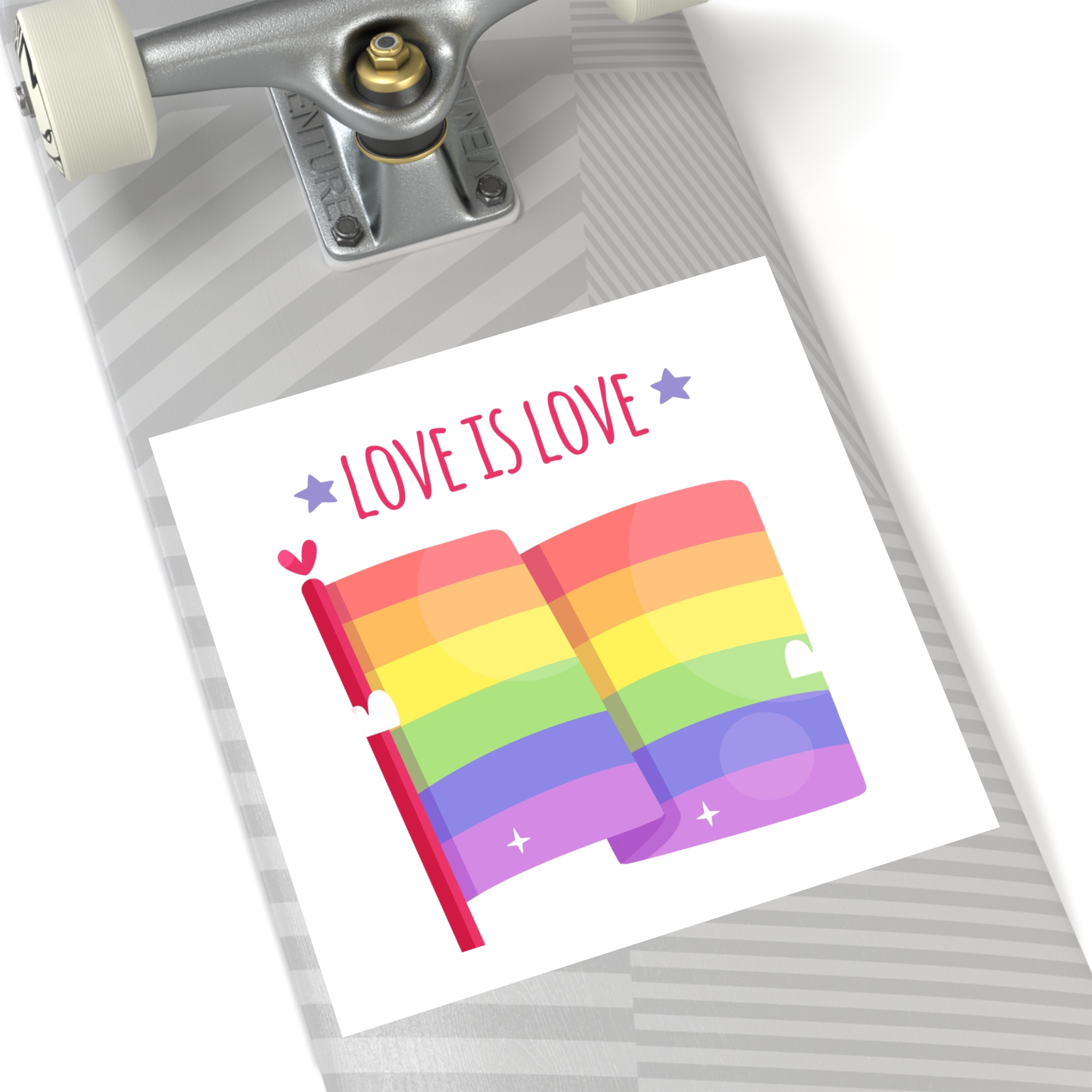 Pride Day Flag With Love Laminate Stickers Square - Image 60