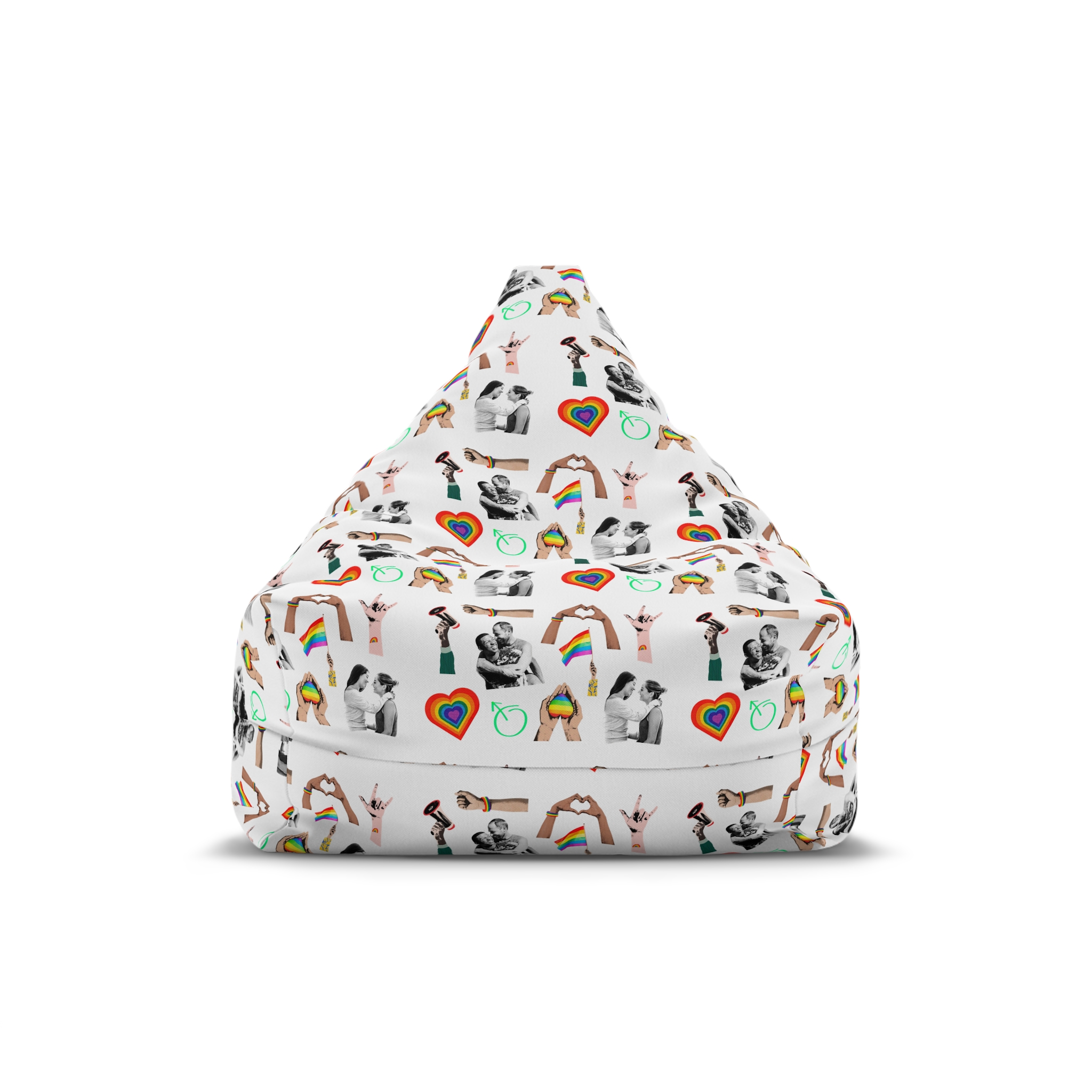 Gay Pride Sticker Rainbow Elements Set Vector Bean Bag Chair Cover