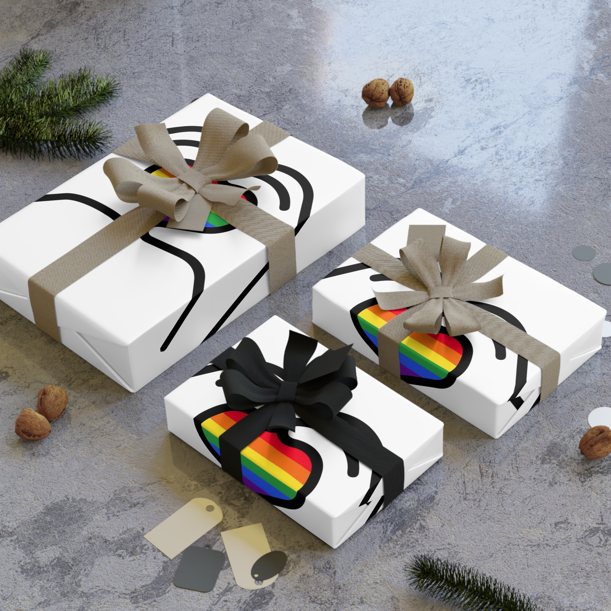 Lgbt Concept Heart Colors Lgbtq Flag Love Is Love Shape Heart Icon Lgbt Gift Wrapping Paper Rolls 1pc - Image 4