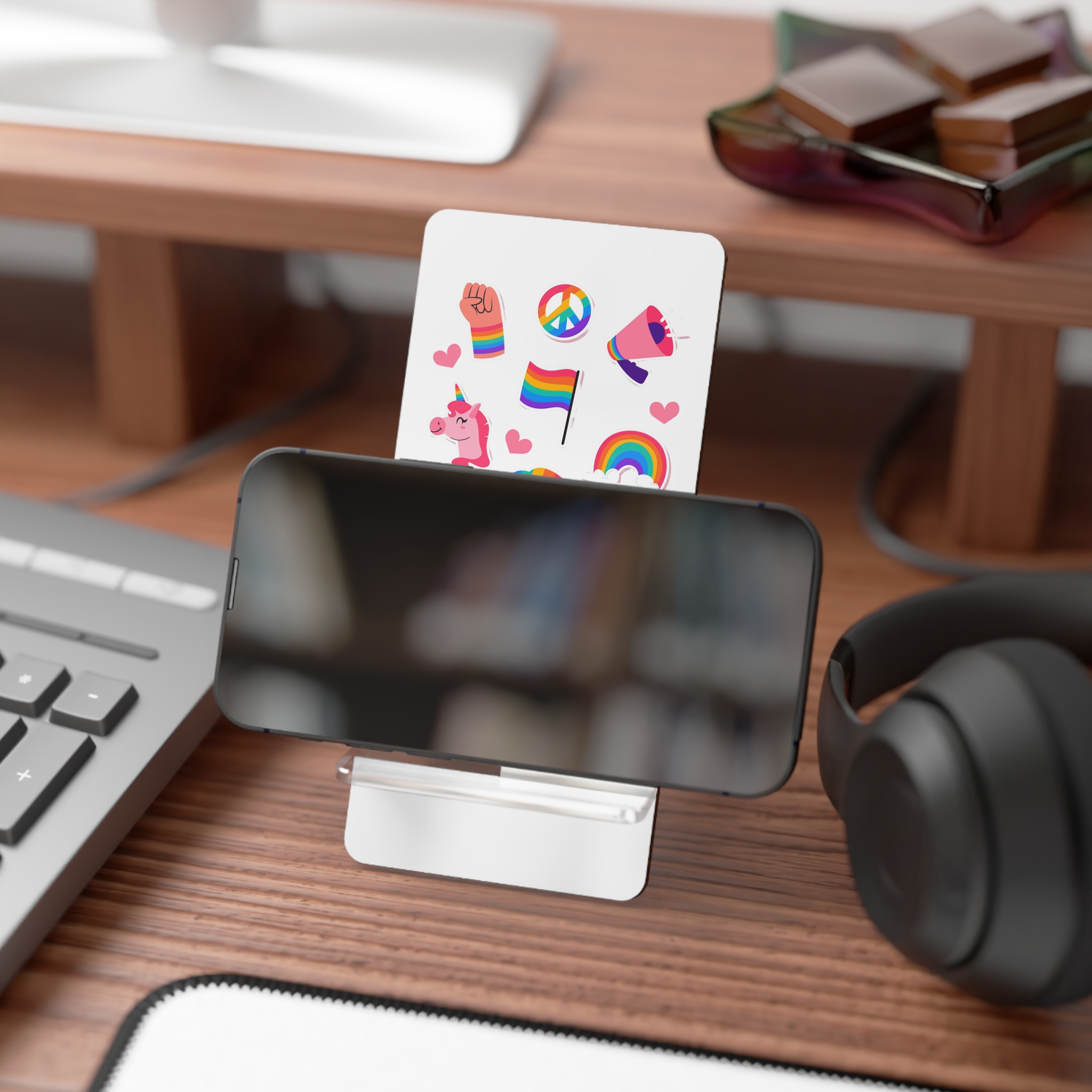 Flat Pride Month Lgbt Elements Collection(2) Mobile Display Stand For Smartphones - Image 4