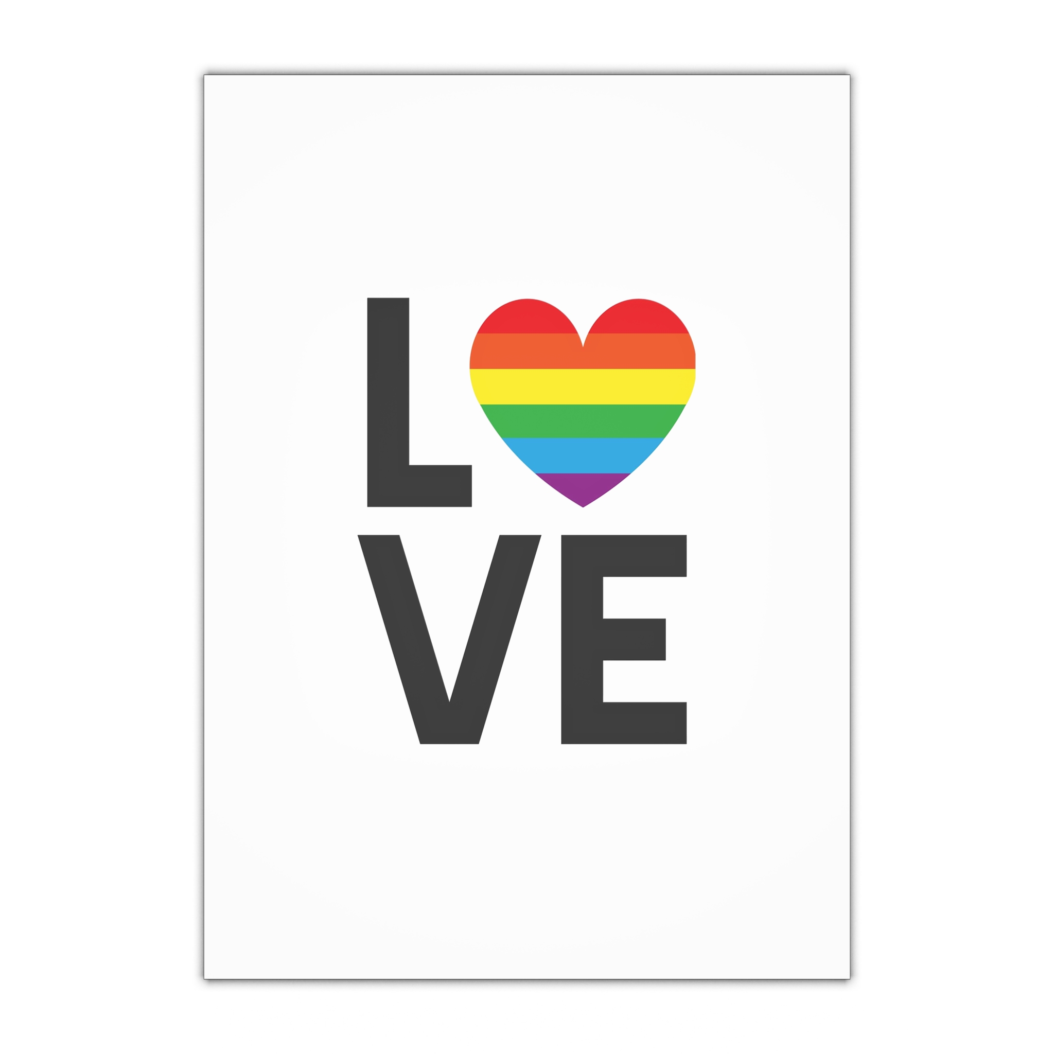 Vector Lgbt Rainbow Flag Love Lettering Isolated White Background Gift Wrapping Paper Sheets 1pc