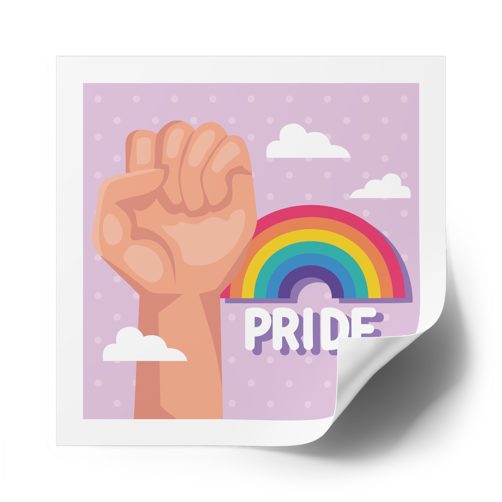 Pride Lettering With Rainbow Card Laminate Stickers Square - Image 50