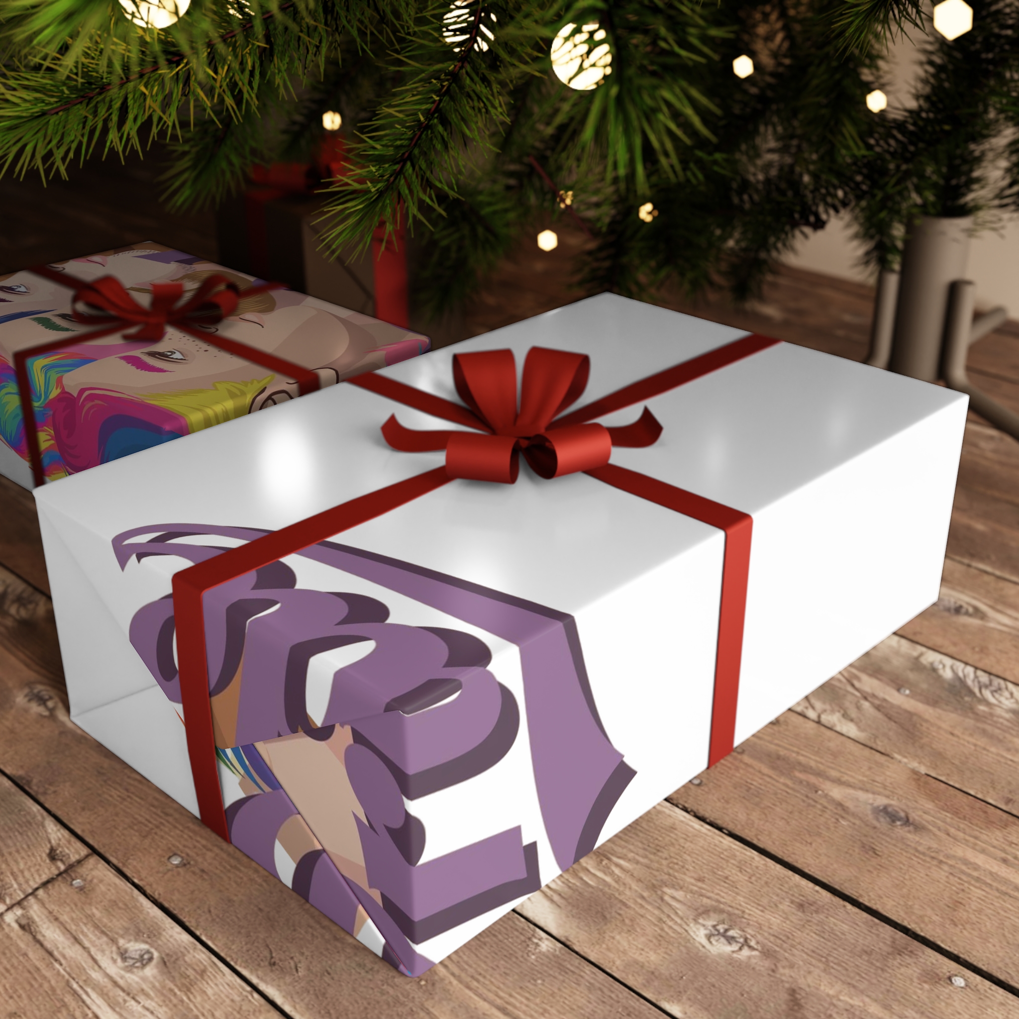 Vector Illustration Four Side Profiles Lgbtq Individuals With Vibrant Hair Colors Gift Wrapping Paper Sheets 1pc - Image 3