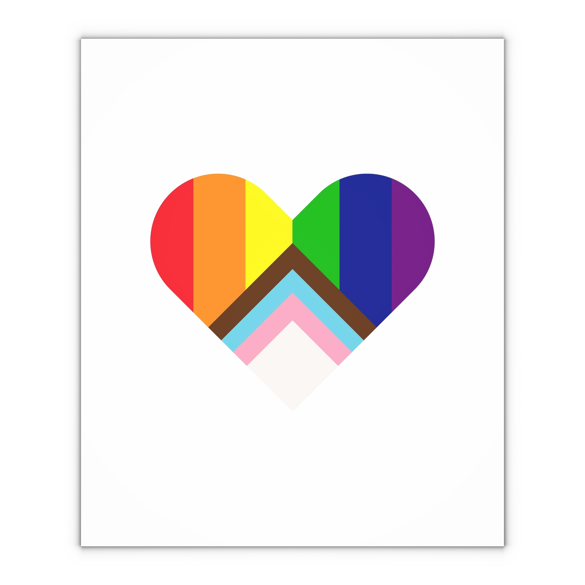 Updated Pride Flag Heart Shape Gift Wrapping Paper Sheets 1pc - Image 4
