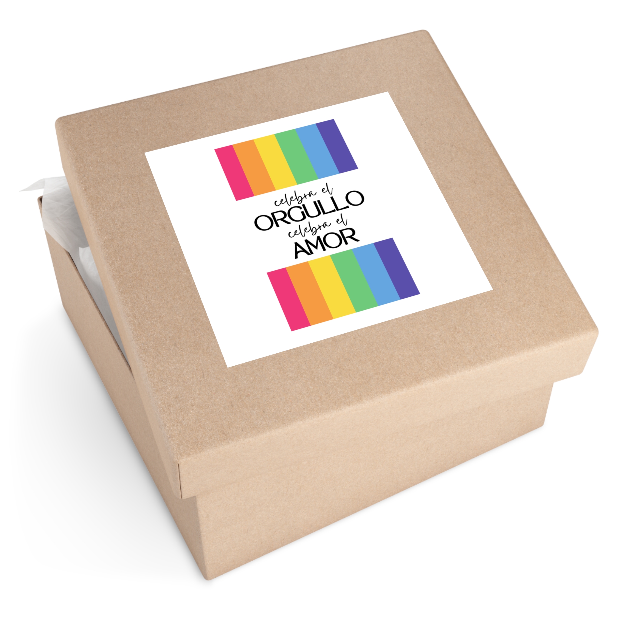 Happy Pride Month Rainbow Background Template Design Laminate Stickers Square - Image 59