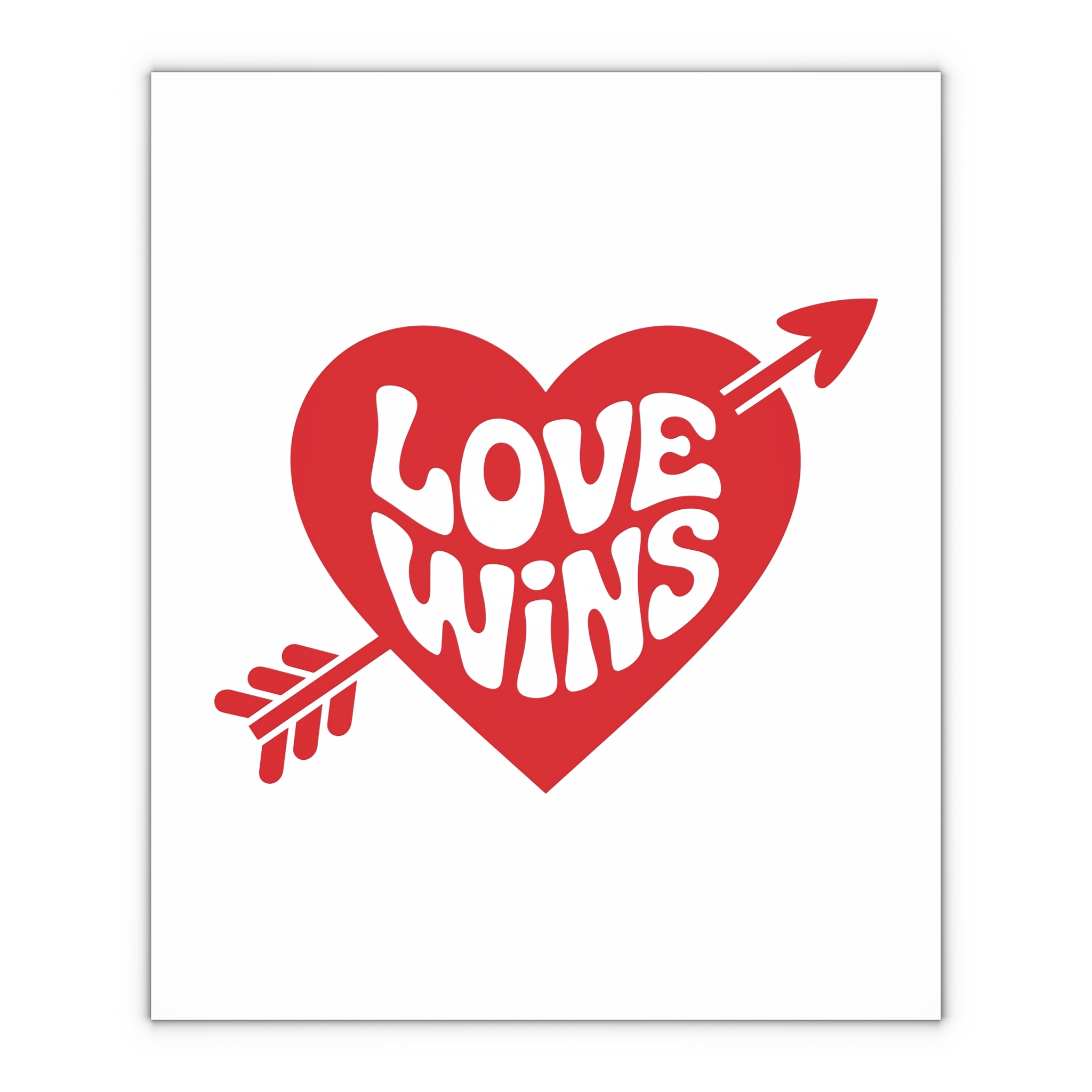Love Wins Inscription Red Heart Pierced With Cupid39s Arrow Transparent Background Gift Wrapping Paper Sheets 1pc - Image 4