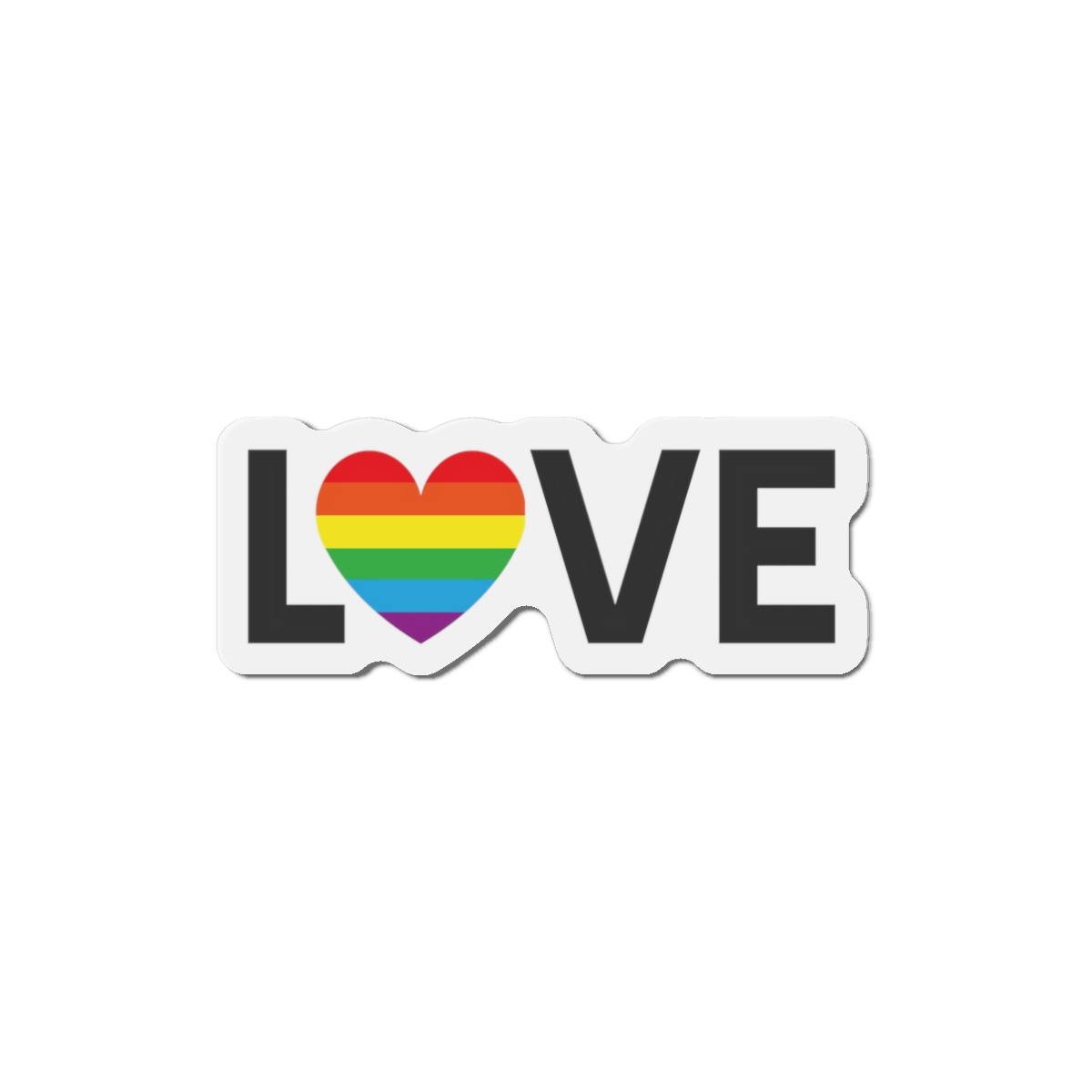 Vector Lgbt Rainbow Flag Love Heart Lettering Die Cut Magnets - Image 4