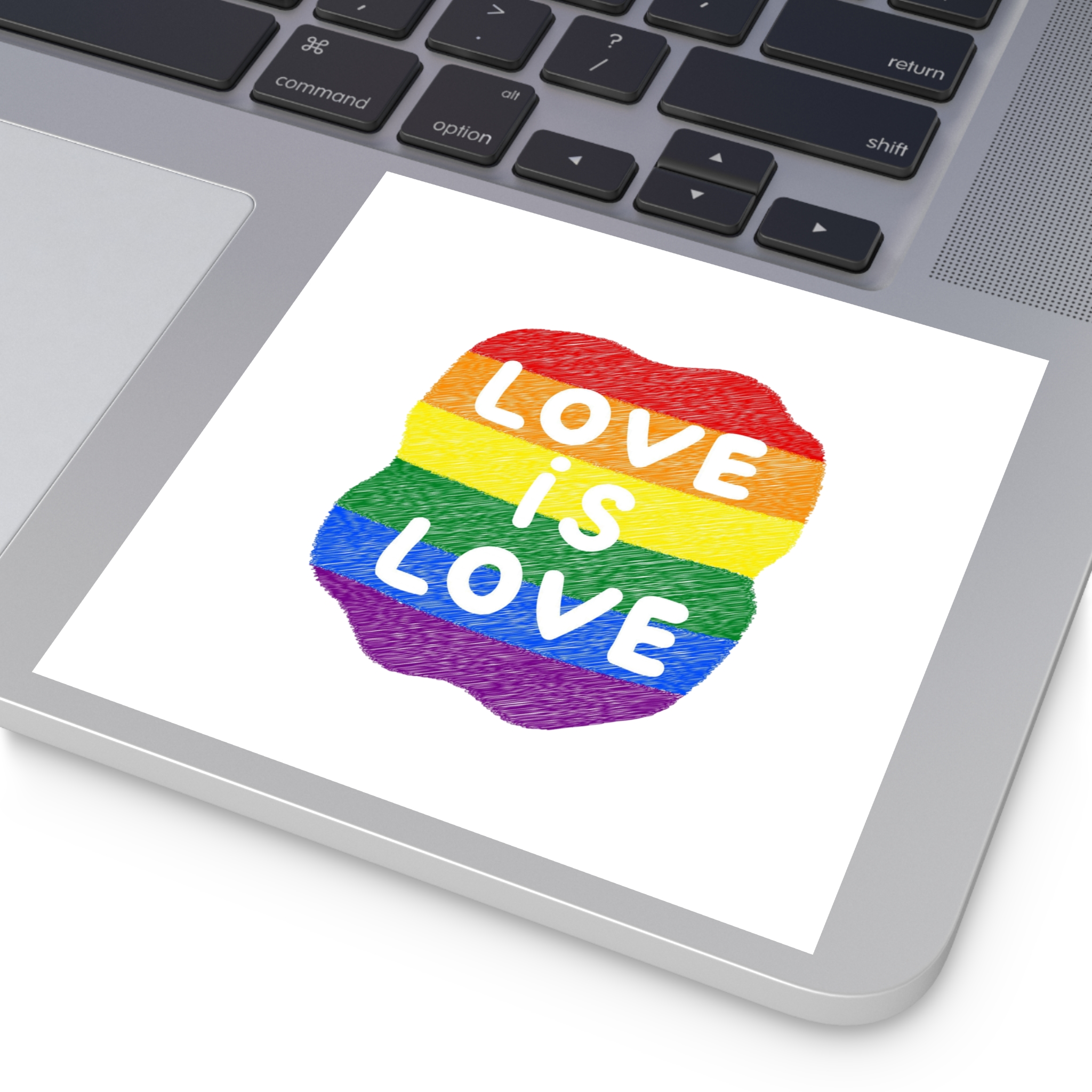 Love Is Love Lgbtq Pride Rainbow Poster Slogan Laminate Stickers Square - Image 35