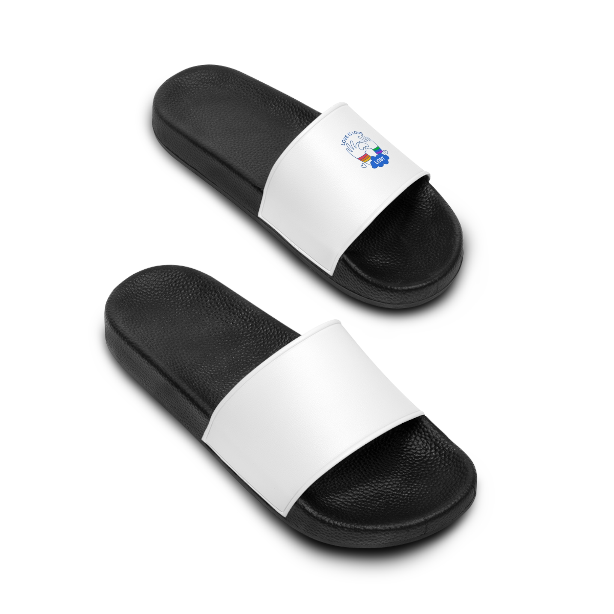 Hand Drawn Pride Month Lgbt Logo Template(1) Mens Slide Sandals - Image 4