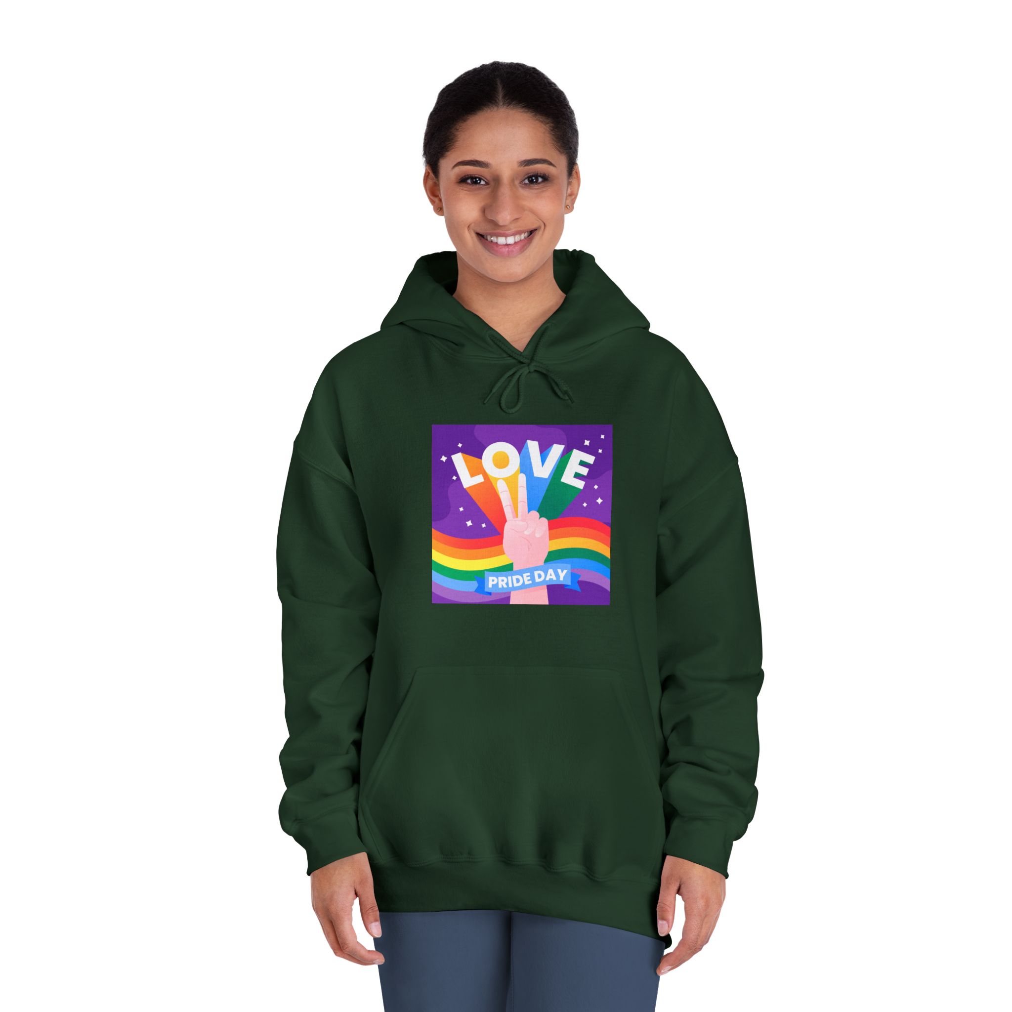 Pride Day Event Message Design Unisex Dryblend Hooded Sweatshirt - Image 24