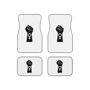 Symbol Feminist Movement Woman Hand With Her Fist Raised Up Girl Power Happy Womens Day Car Mats Set Of 4
