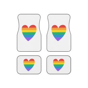 Rainbow Pride Heart Lgbtq Pride Month Celebration Car Mats Set Of 4