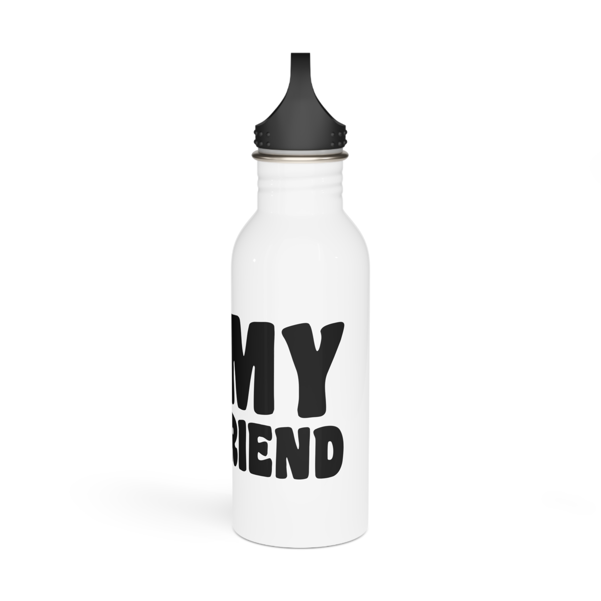 I Love My Girlfriend Iheart My Girlfriend (1) Stainless Steel Water Bottle - Image 4