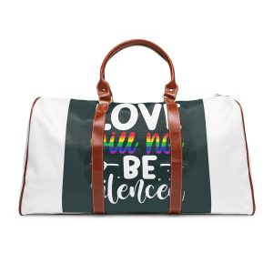 Love Will Be Silenced Premium Gay Pride Lettering Vector Design Waterproof Travel Bag