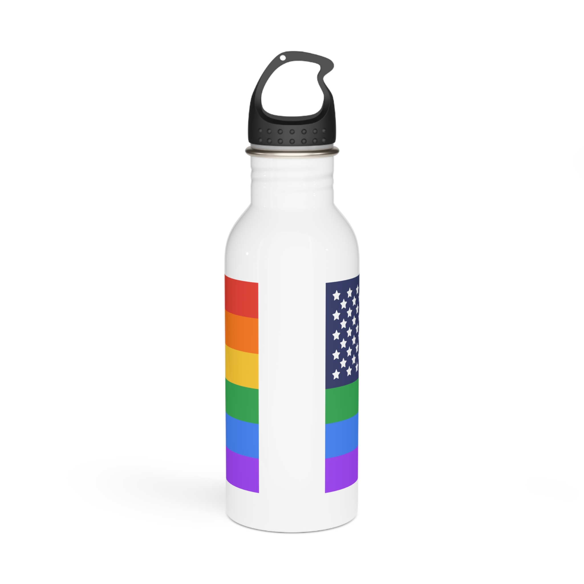 Lgbt Pride Month June Lesbian Gay Bisexual Transgender Lgbtq Flag Rainbow Vector (1) Stainless Steel Water Bottle - Image 3