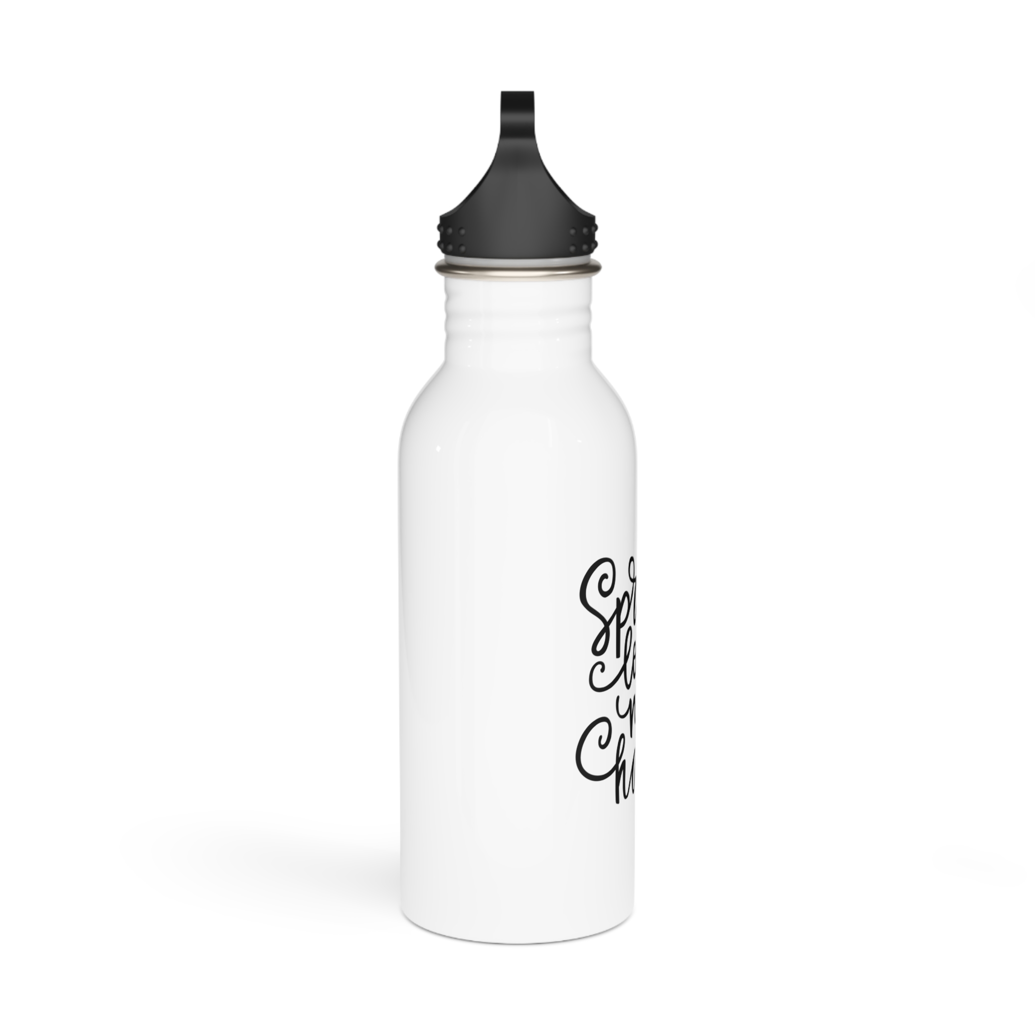 Lgbt Pride Gay Quote Rainbow Flag Heart Lgbtq Vector Quote Isolated White Background Lesbian Bisexual Transgender Concept Spread Love Hate Stainless Steel Water Bottle - Image 2