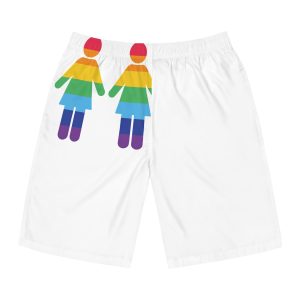 Lgbt Pride Two Lesbians Vector Icon Rainbow Colors Vector Illustration Mens Board Shorts Aop