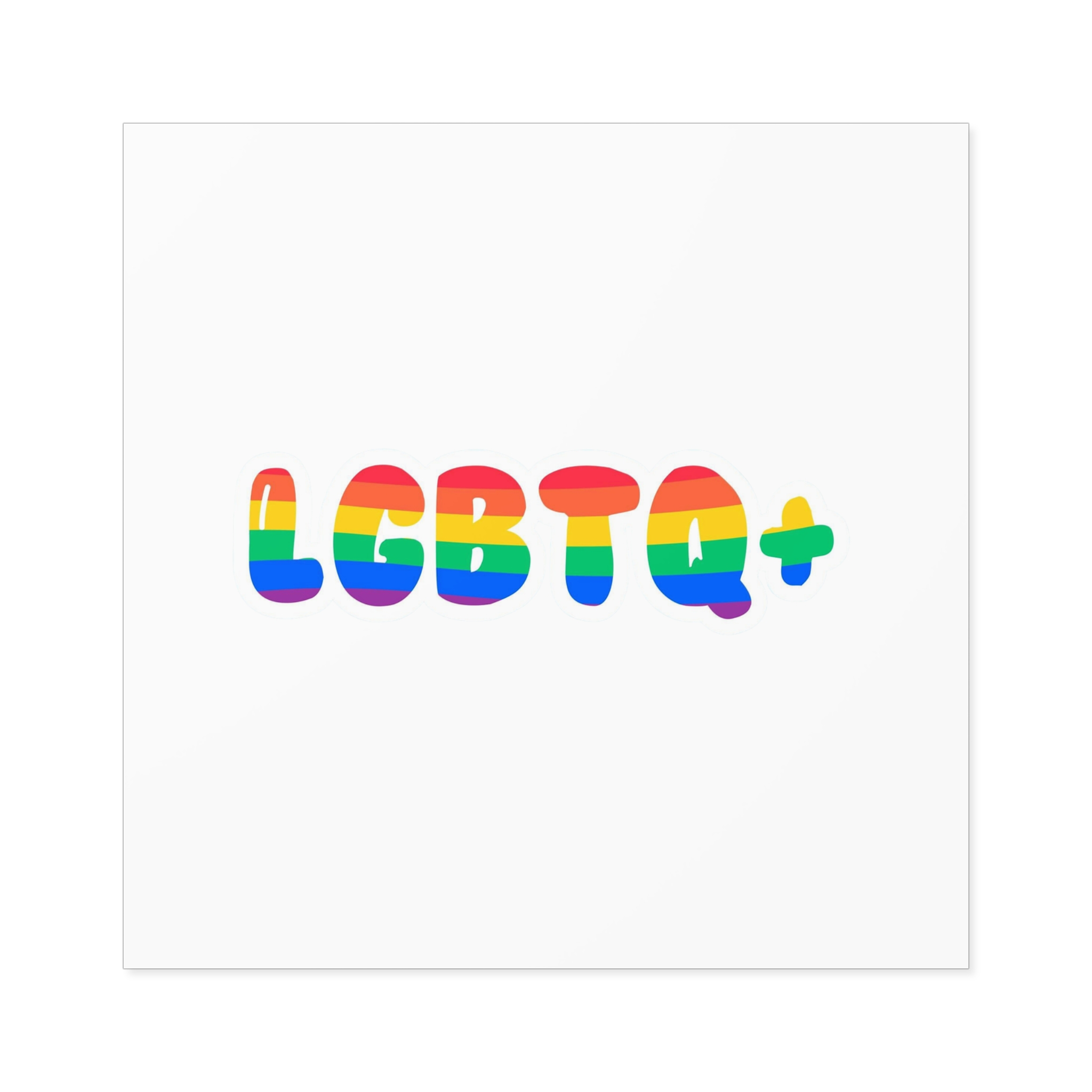 Pride Rainbow Lettering Text Writing Pattern Freedom Love Heart Homo Colors Flag Parade Lgbtq Flag W Laminate Stickers Square - Image 33