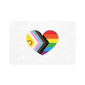 Inclusive Lgbtq Progress Pride Heart Symbol Pet Food Mat 12x18