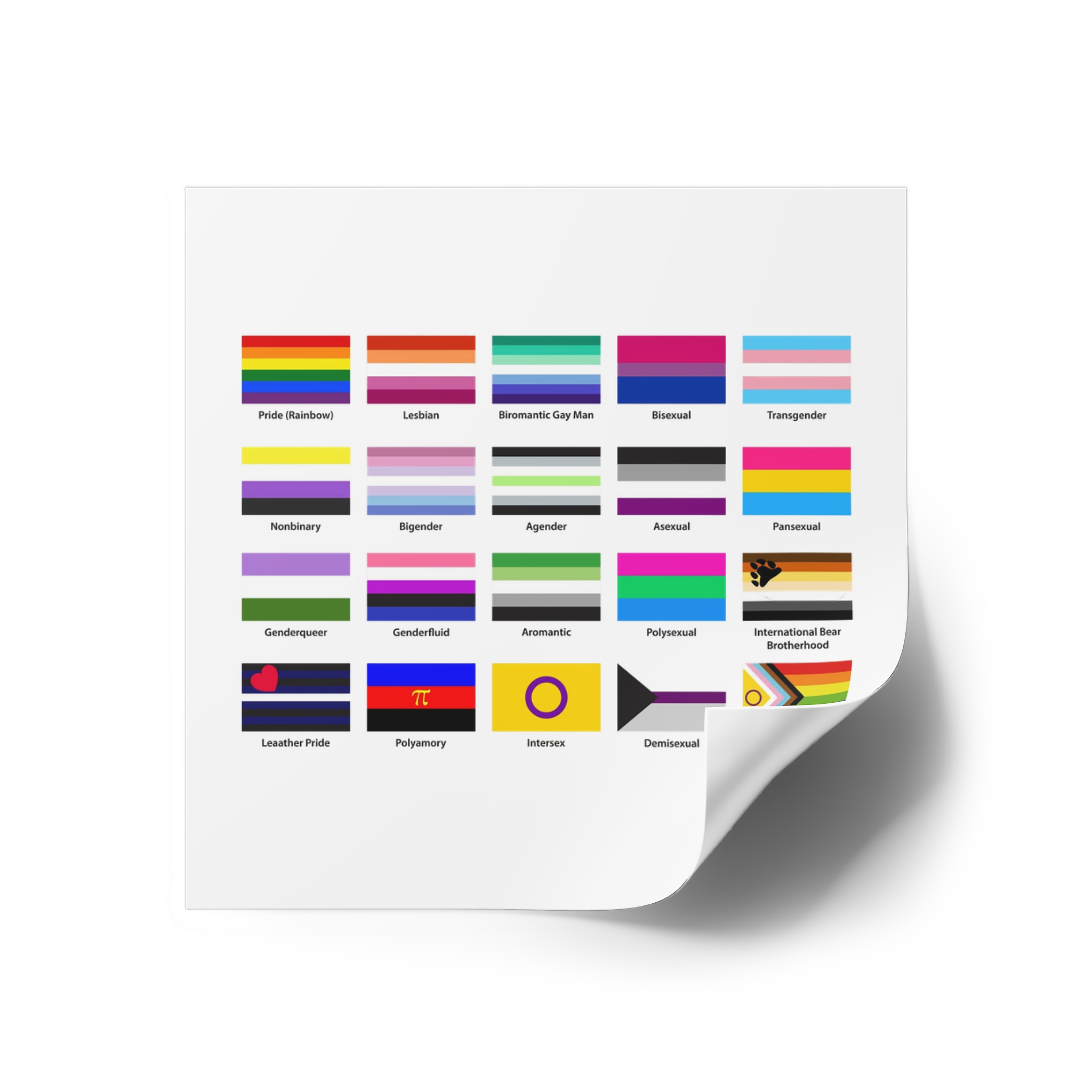 Lgbtq Community Flags Set Lgbt Sexual Identity Pride Flags Collection Rainbow Lesbian Gay Bisexual Laminate Stickers Square - Image 70