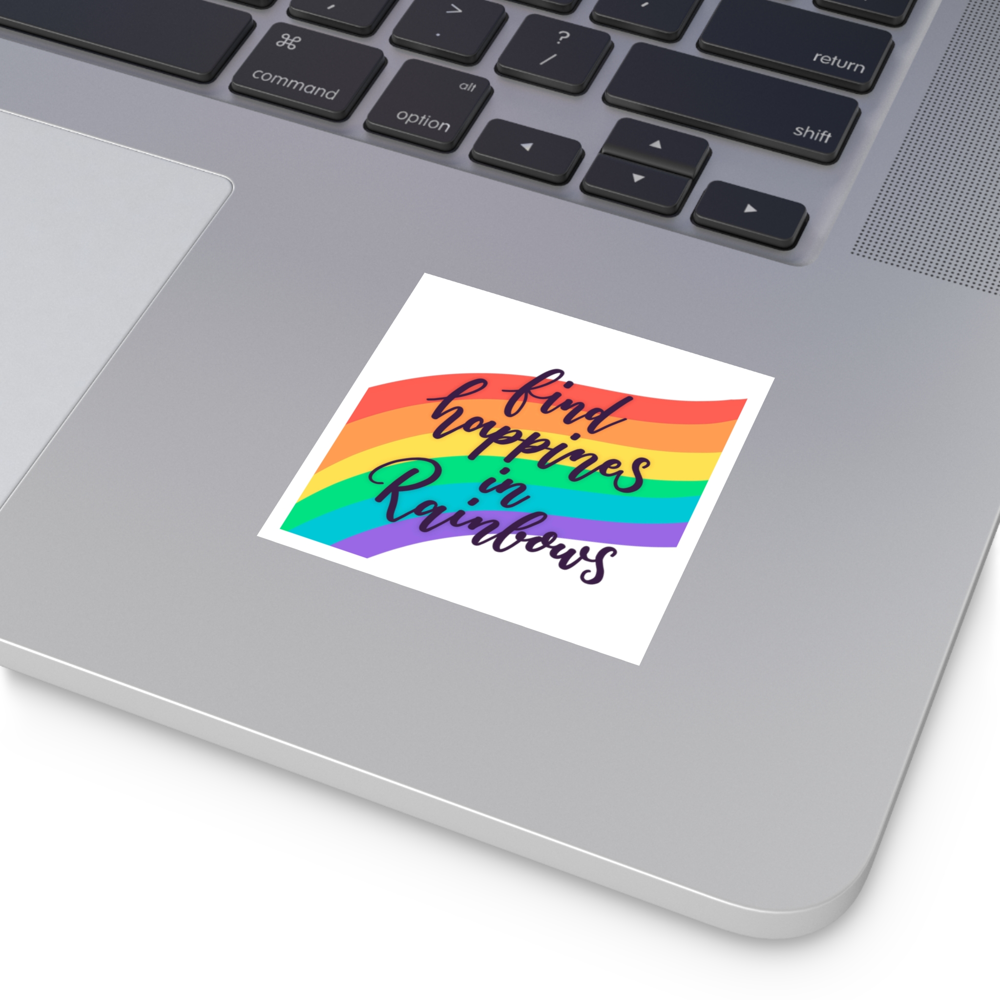 Pride Day Lettering With Rainbow Colors Laminate Stickers Square - Image 7