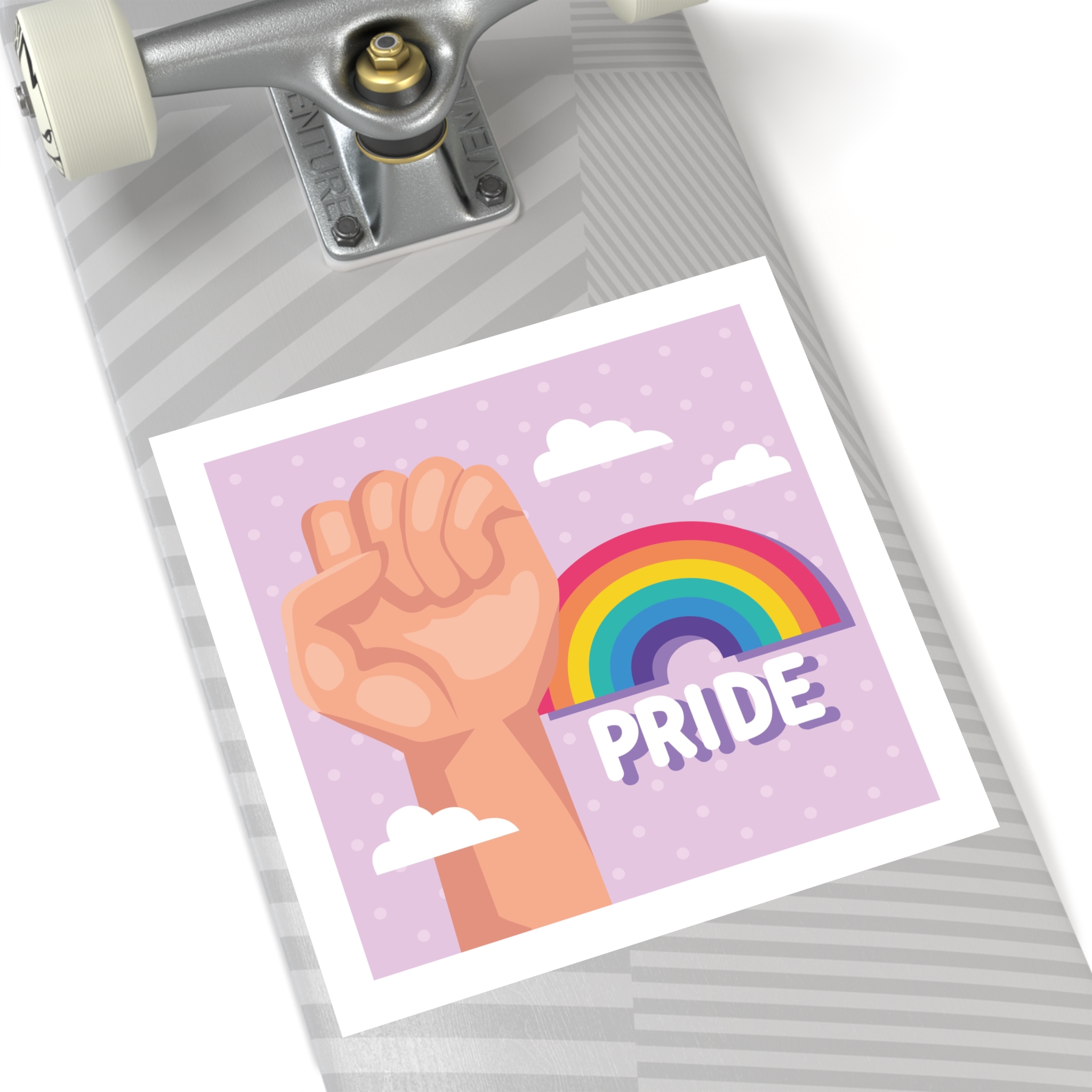 Pride Lettering With Rainbow Card Laminate Stickers Square - Image 80