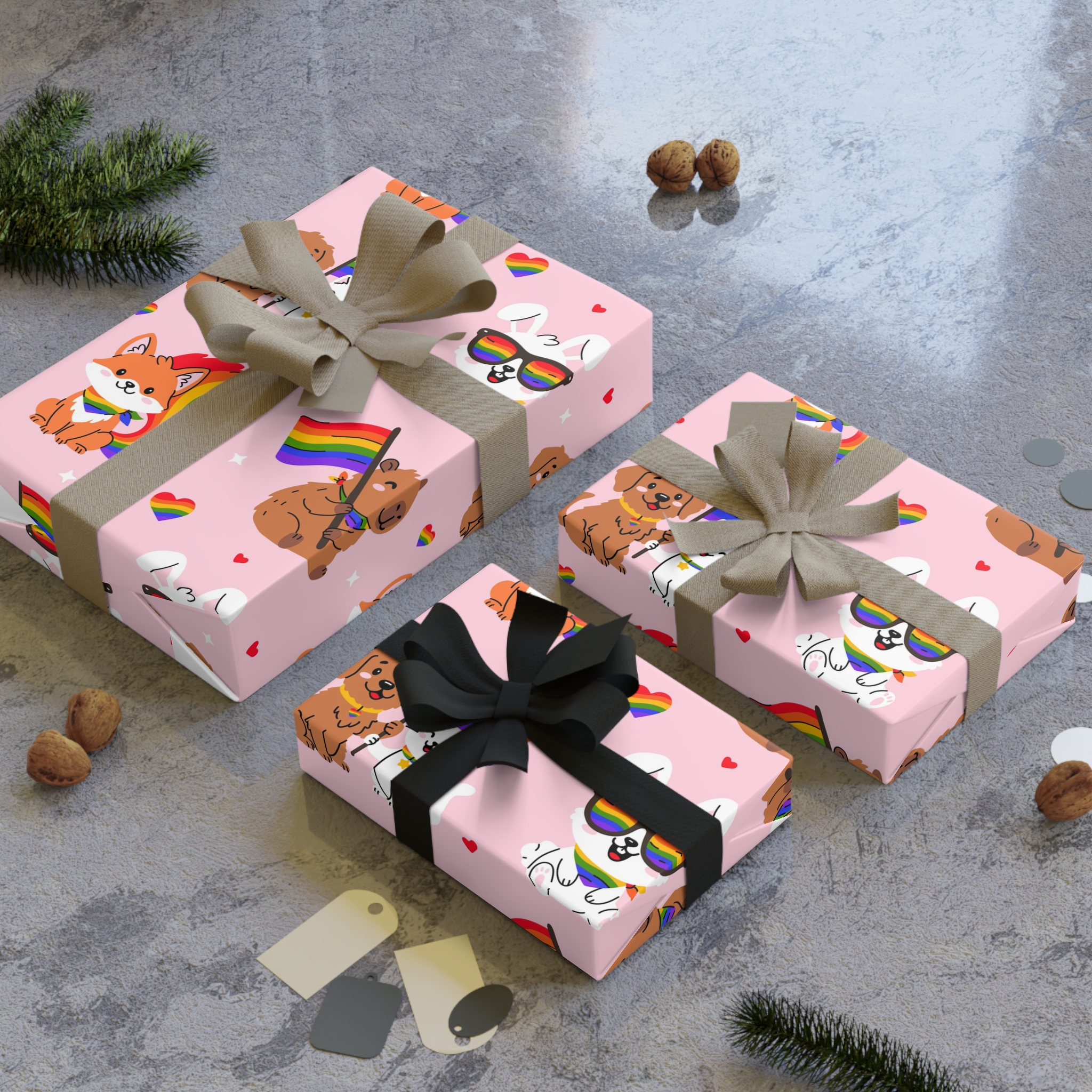 Lesbian Pride Design F6321F Gift Wrapping Paper Rolls 1pc - Image 4