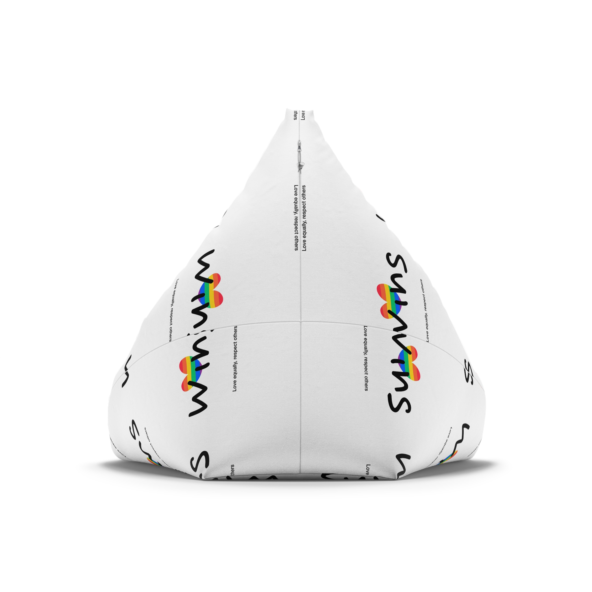 Love Letter Pride Rainbow Lettering Text Writing Pattern Freedom Love Heart Homo Colors Flag Parade (2) Bean Bag Chair Cover - Image 6