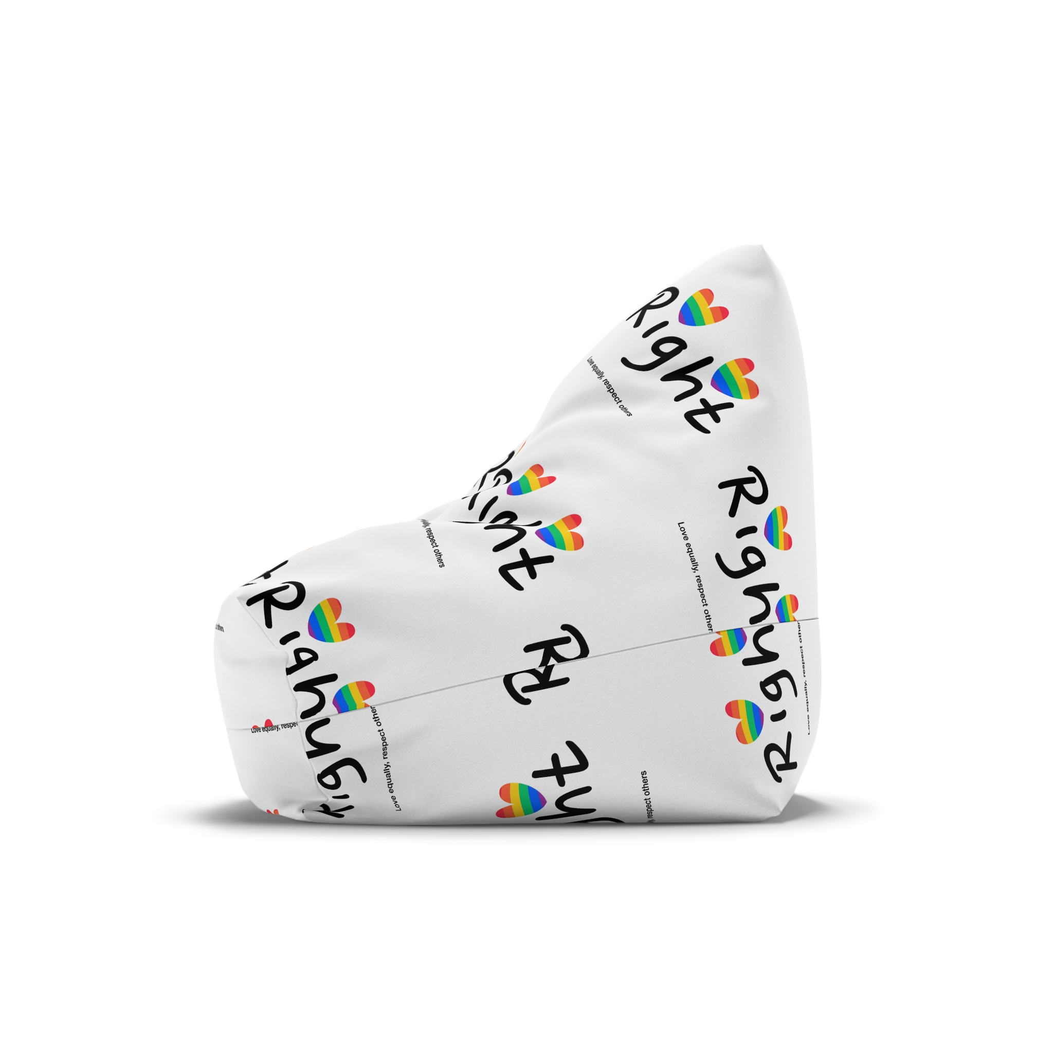 Love Letter Pride Rainbow Lettering Text Writing Pattern Freedom Love Heart Homo Colors Flag Parade(1) Bean Bag Chair Cover - Image 4