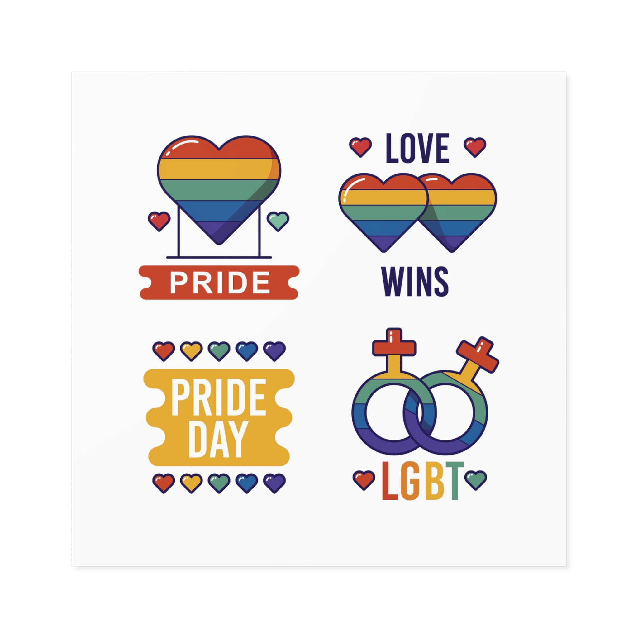 Pride Day Label Collection Concept Laminate Stickers Square - Image 33