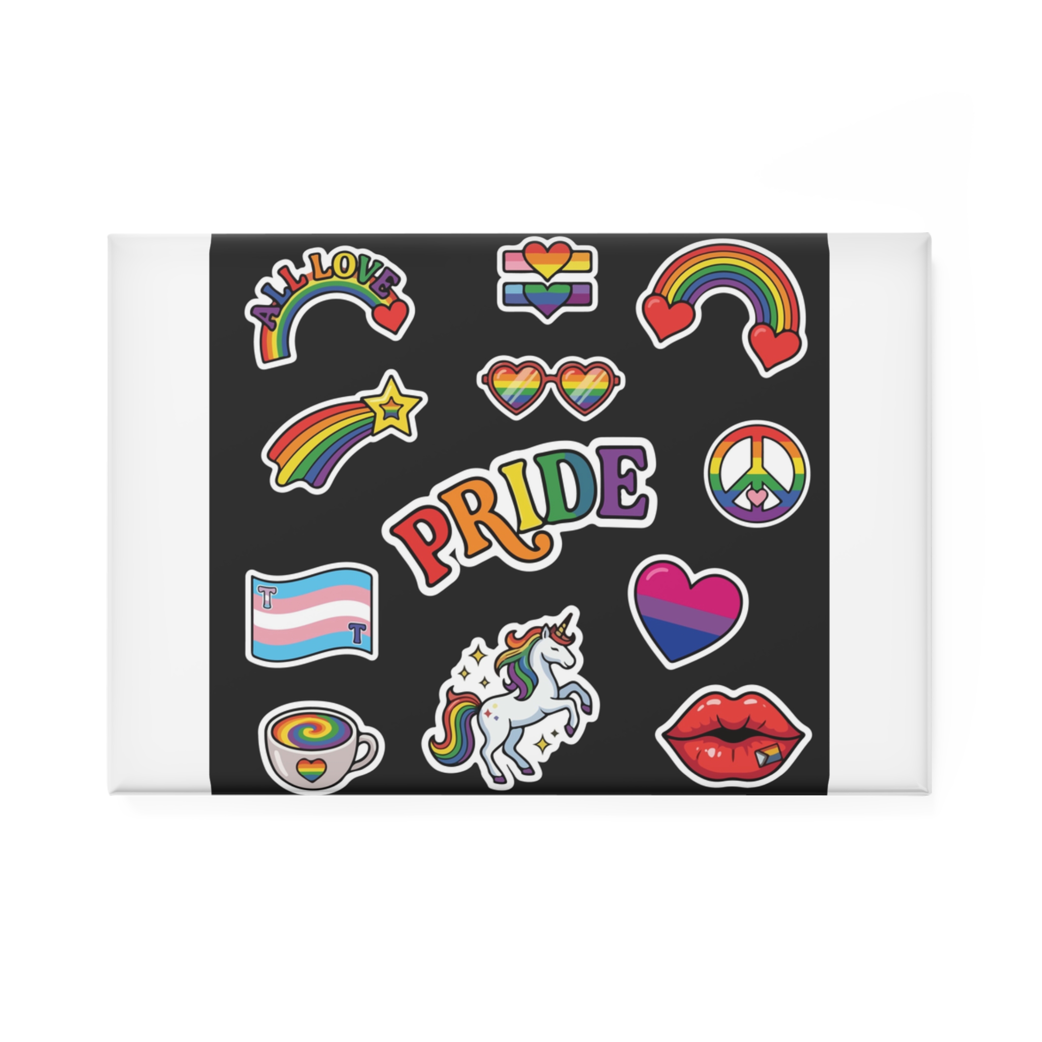 Lesbian Pride Design 17553F Button Magnet Rectangle 1 And 10 Pcs