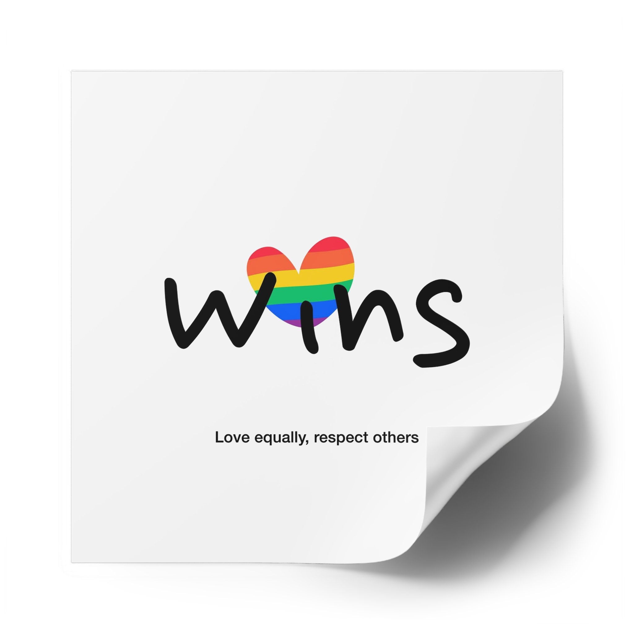 Love Letter Pride Rainbow Lettering Text Writing Pattern Freedom Love Heart Homo Colors Flag Parade (2) Laminate Stickers Square - Image 54