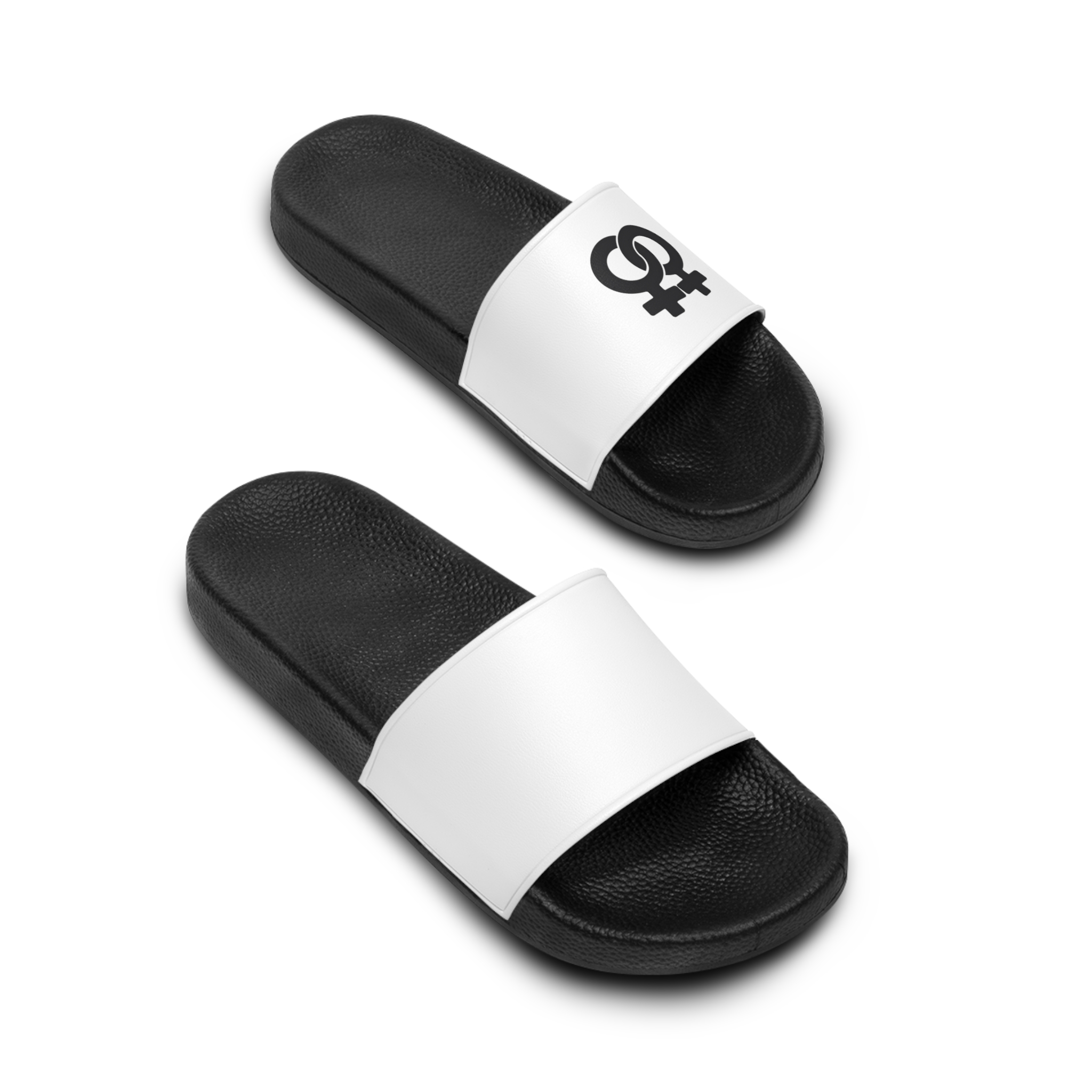 Silhouette Female Homosexual Venus Symbol Gender Pictogram Vector Illustration Mens Slide Sandals - Image 4