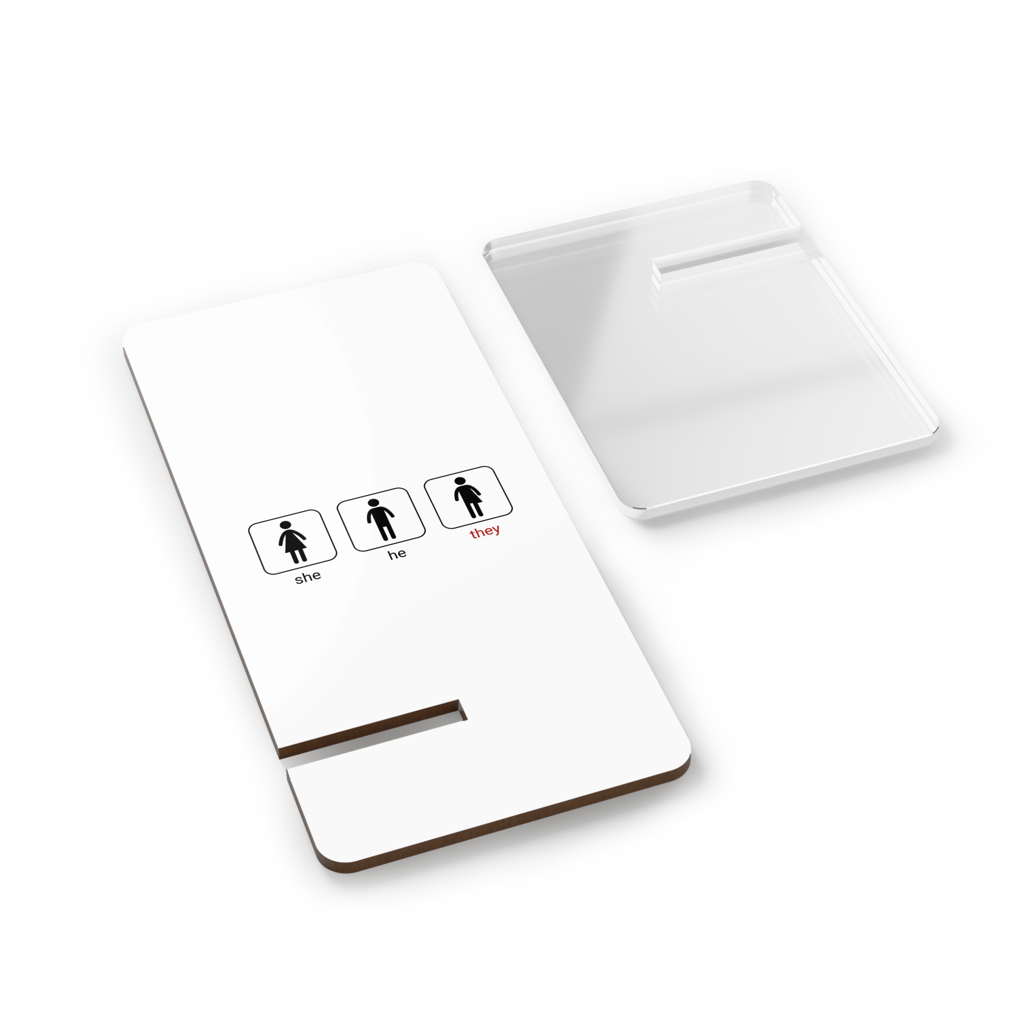 Gender Neutral Toilet Sign Concept Set Word They Written With Red Marker Male Female Unisex Mobile Display Stand For Smartphones - Image 2