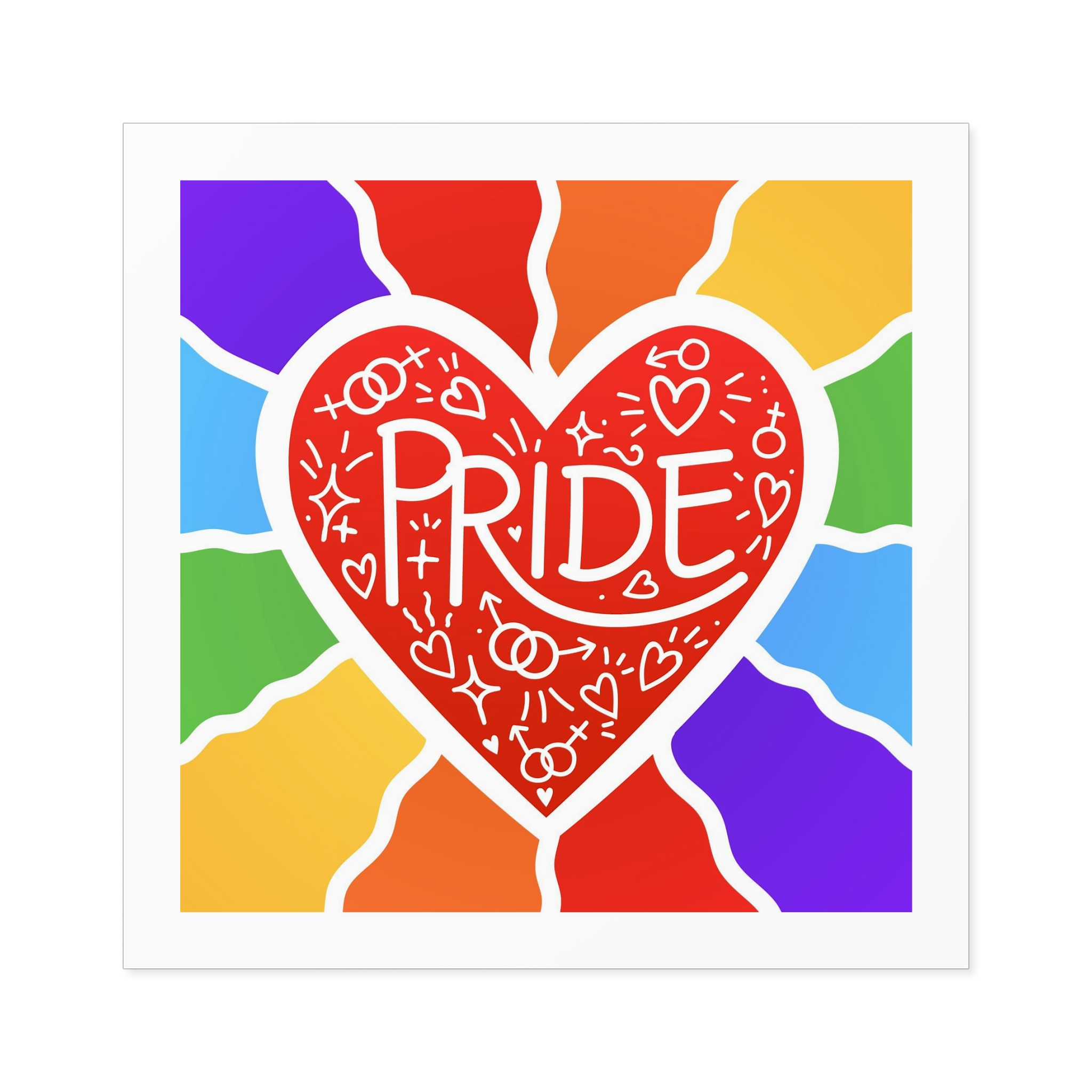 Pride Day Concept Illustration Laminate Stickers Square - Image 49