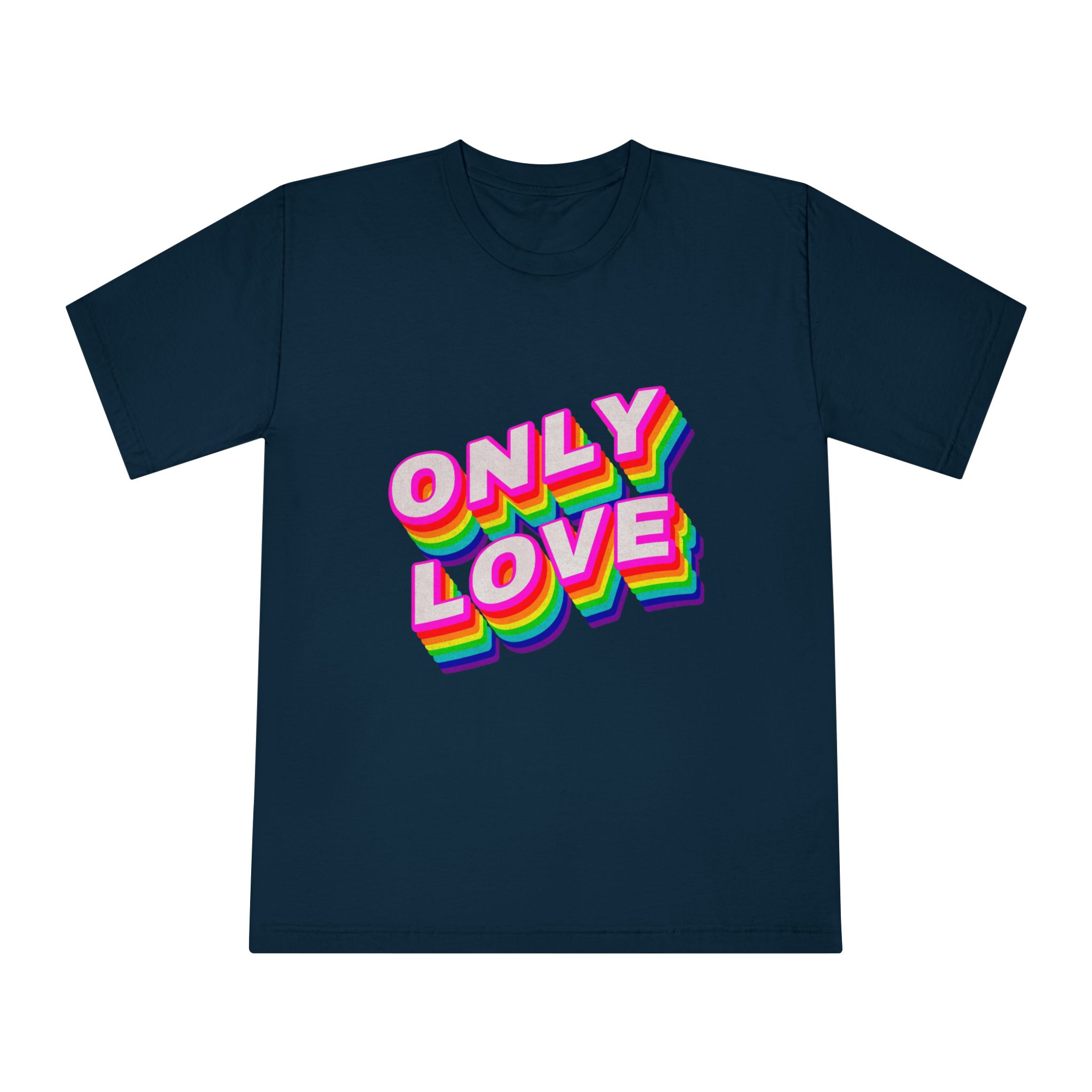 Rainbow Word Only Love Typography Design Element - Unisex Classic Crewneck T Shirt - Image 17