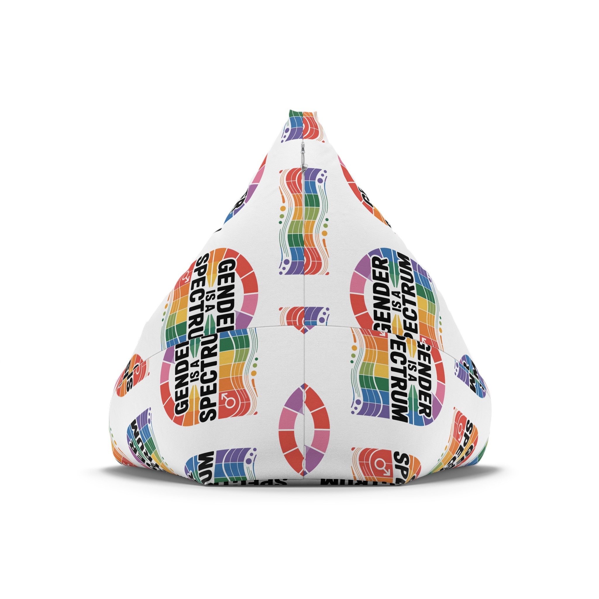 Gender Is Spectrum T Shirt Design Isolated White Background Bean Bag Chair Cover - Image 6