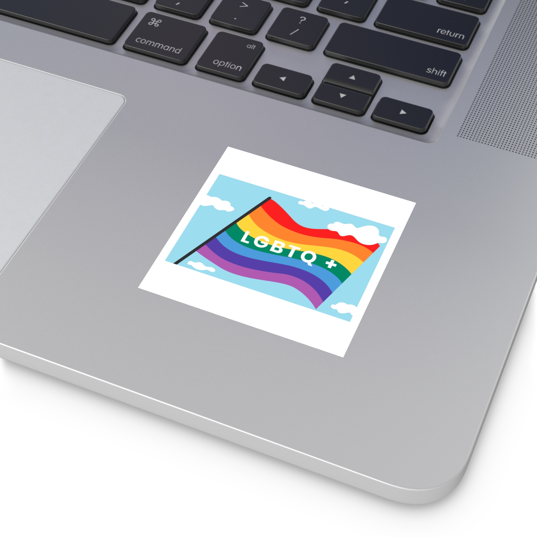 Rainbow Flag Banner Template Lgbtq Rights Laminate Stickers Square - Image 3