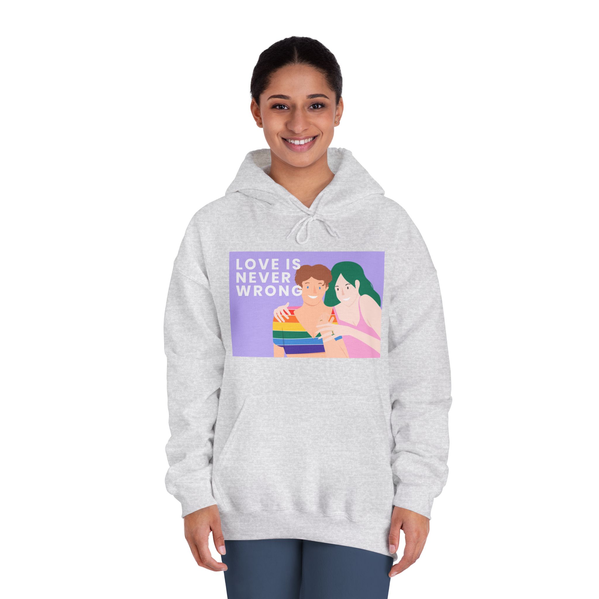 Lgbtq Gay Couple Banner Template Pride Month Unisex Dryblend Hooded Sweatshirt - Image 8