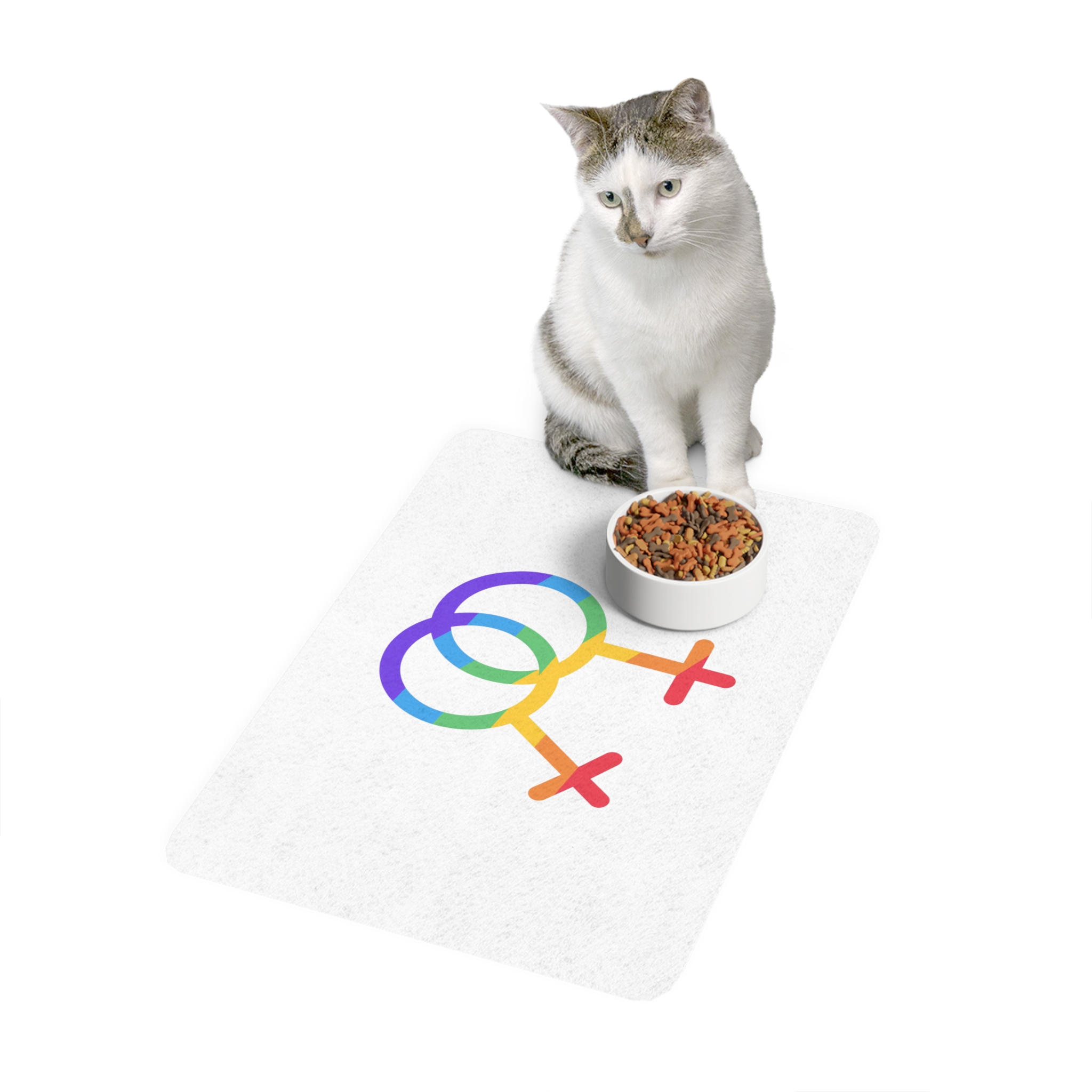 Gay Symbol Lgbtq Pride Colors Vector Illustration Pet Food Mat 12x18 - Image 3