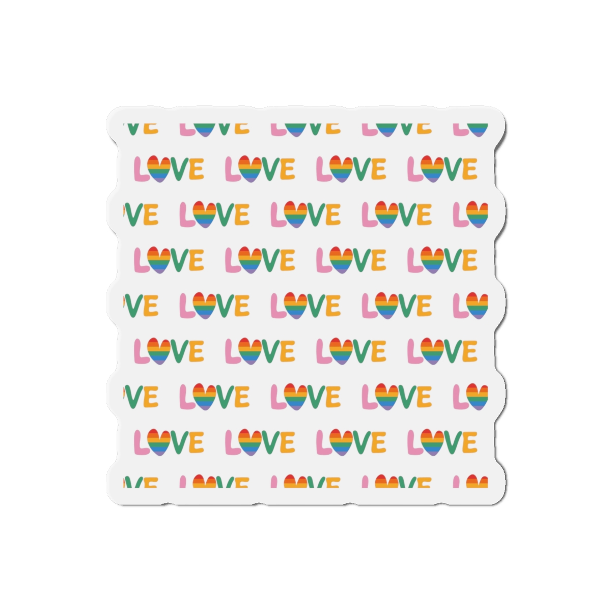 Rainbow Love Lettering Seamless Pattern Happy Pride Minimalistic Background With Simple Text Die Cut Magnets - Image 13